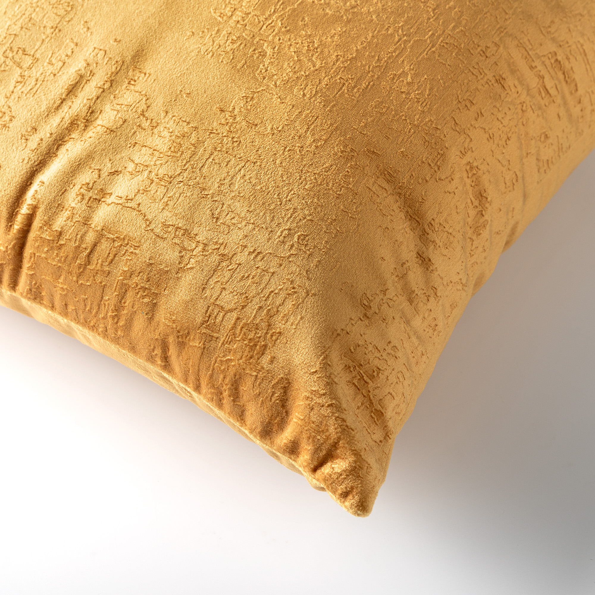 ELON - Kussenhoes 45x45 cm - subtiele structuur - effen kleur - Chai tea - geel