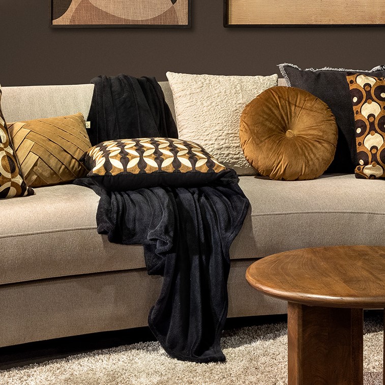 LYLA - Kussenhoes 45x45 cm - 3D - effen print - Irish Cream - beige