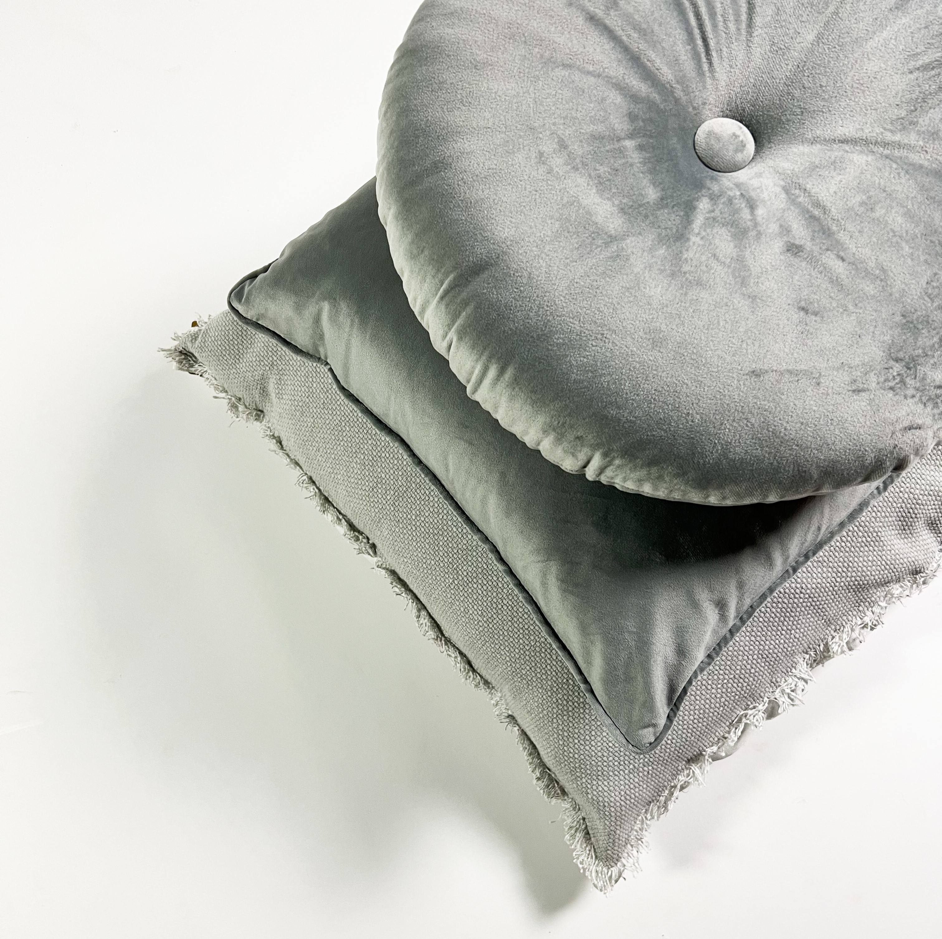BURTO - Sierkussen van gewassen katoen Micro Chip 60x60 cm - grijs
