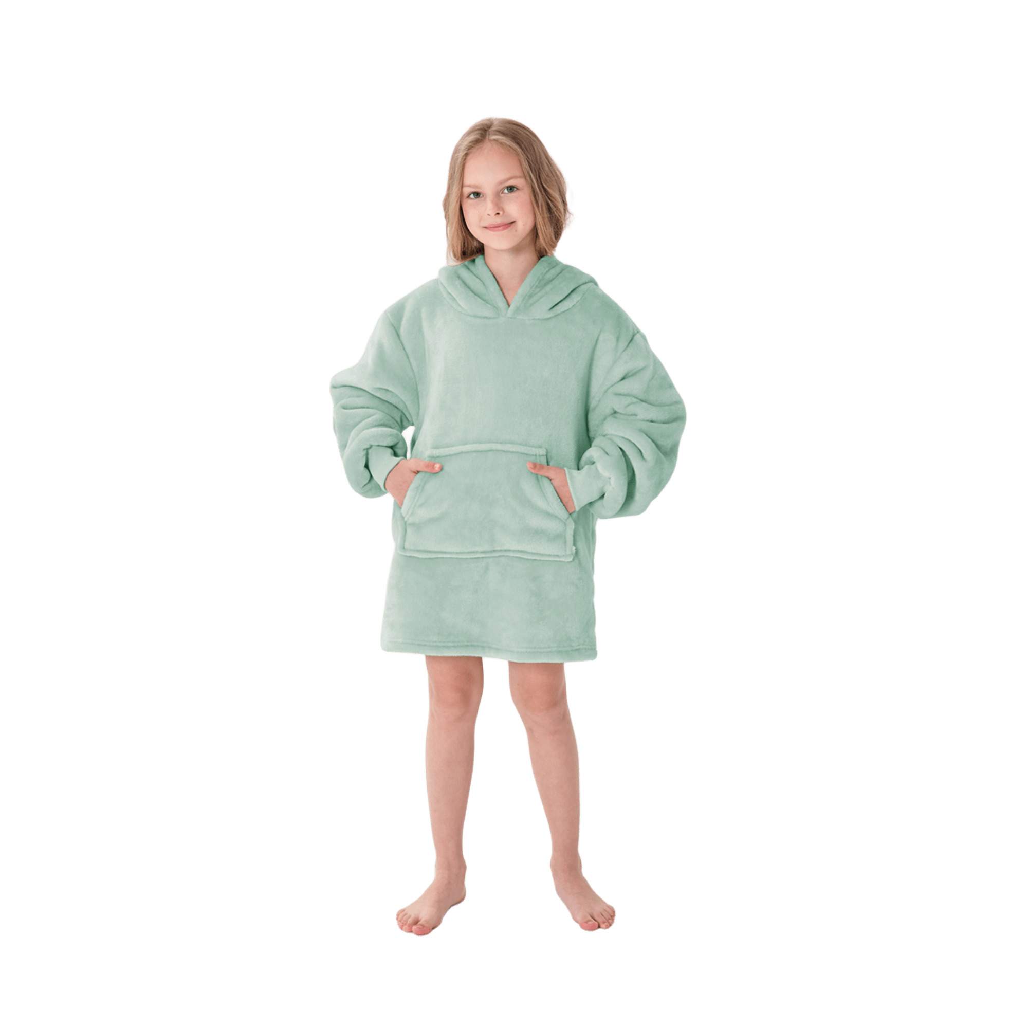 JUNIOR - hoodie 50x70 cm - kinderen - oversized hoodie deken - Jadeite - groen