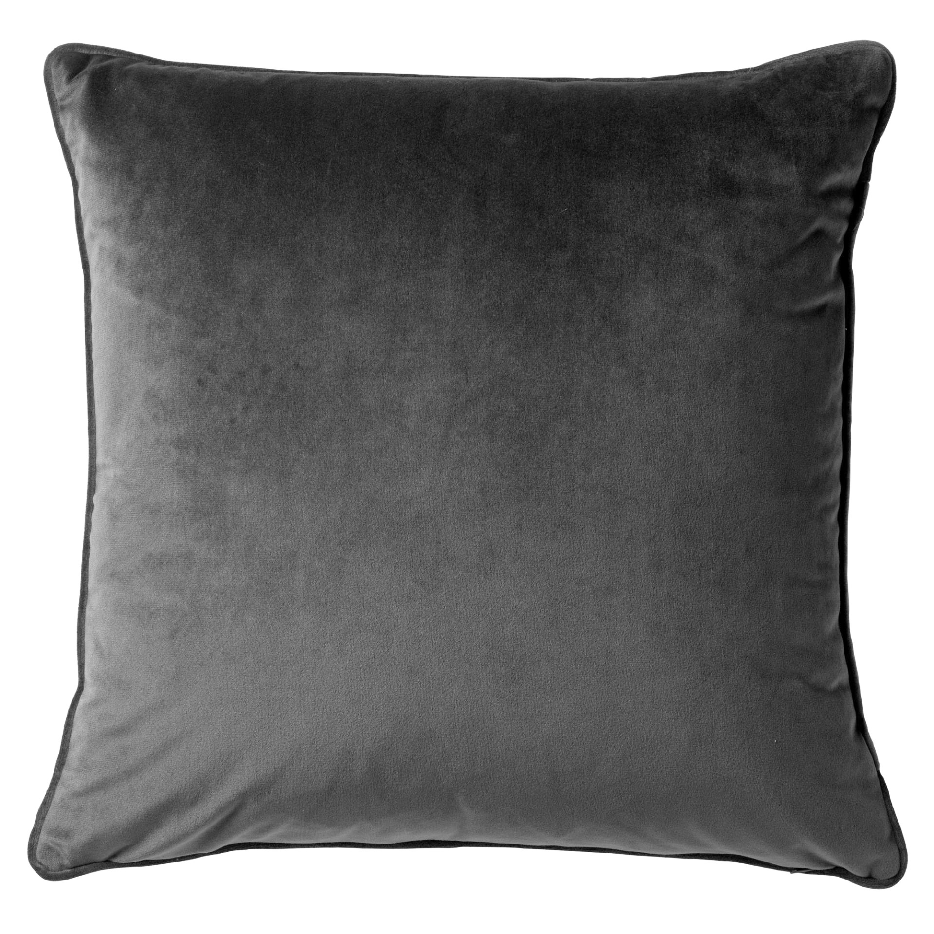 FINN - Kussenhoes velvet 60x60 cm - Charcoal Gray - antraciet | KUSSENHOES |