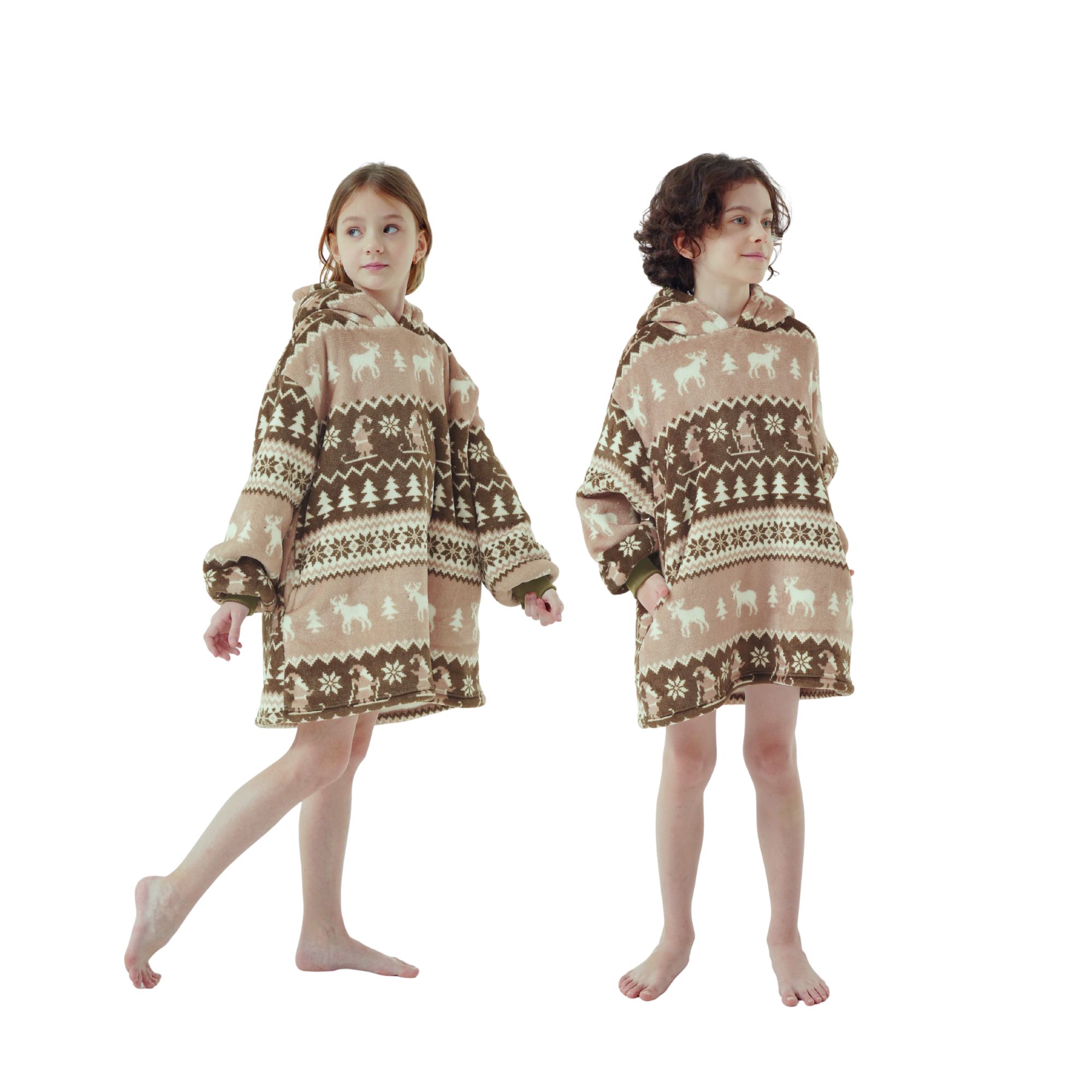 LAPLAND - hoodie 50x70 cm - kinderen - kerst - Military Olive - groen