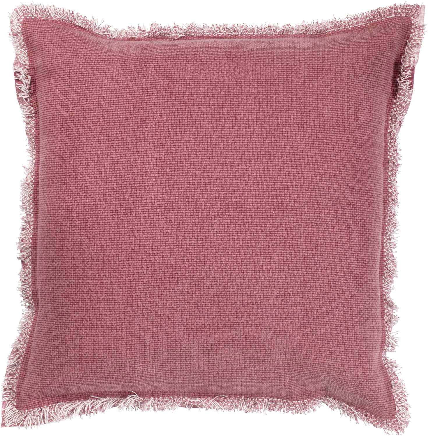 BURTO - Kussenhoes XL - gewassen katoen - 70x70 cm - pruim roze - tbv kussens van 70x70 cm 