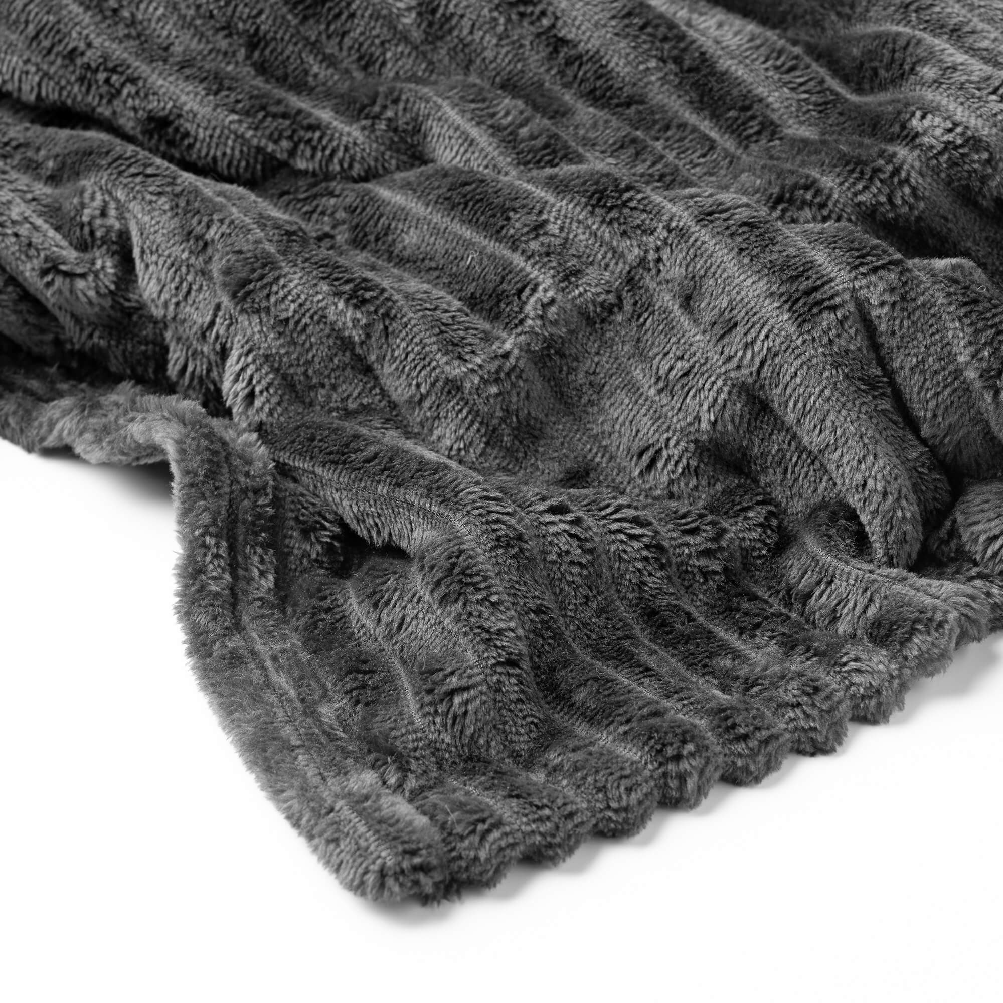 MARTHY - Plaid 140x180 cm - Charcoal Gray - Grijs