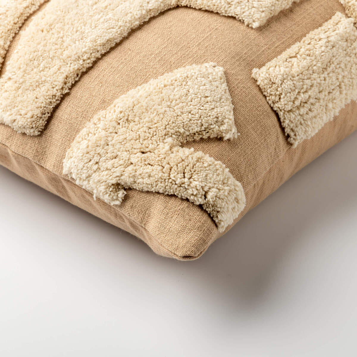 MILAS - sierkussen 30x50 cm - organisch patroon - Semolina - beige 