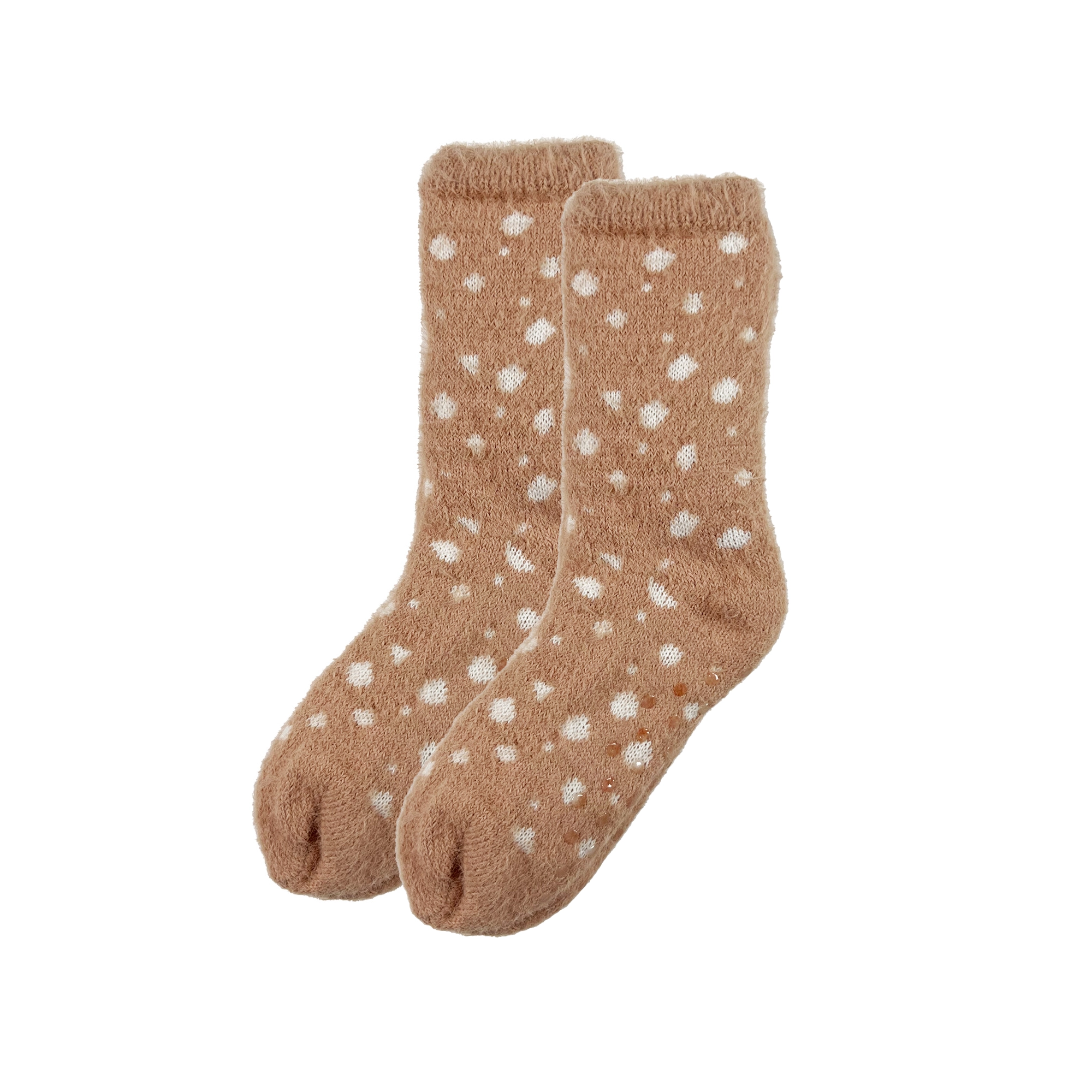 DOT – Huissokken - antislip - met sherpa voering - one size – Muted Clay - multicolour