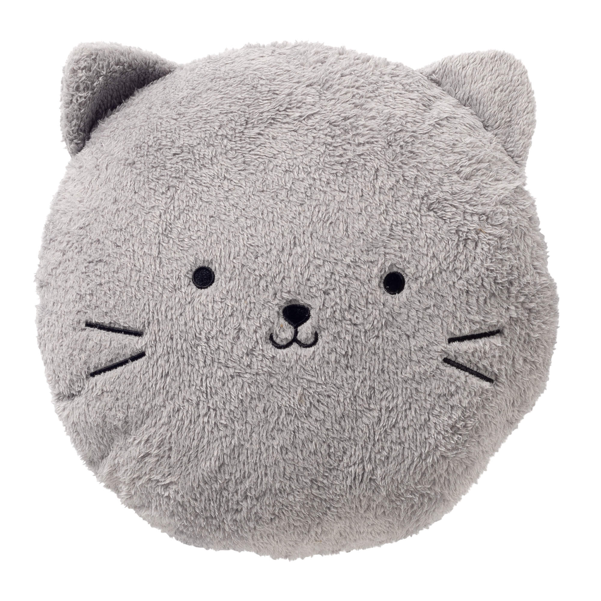 KATTY - Sierkussen Ø30 cm poes - Micro Chip - grijs