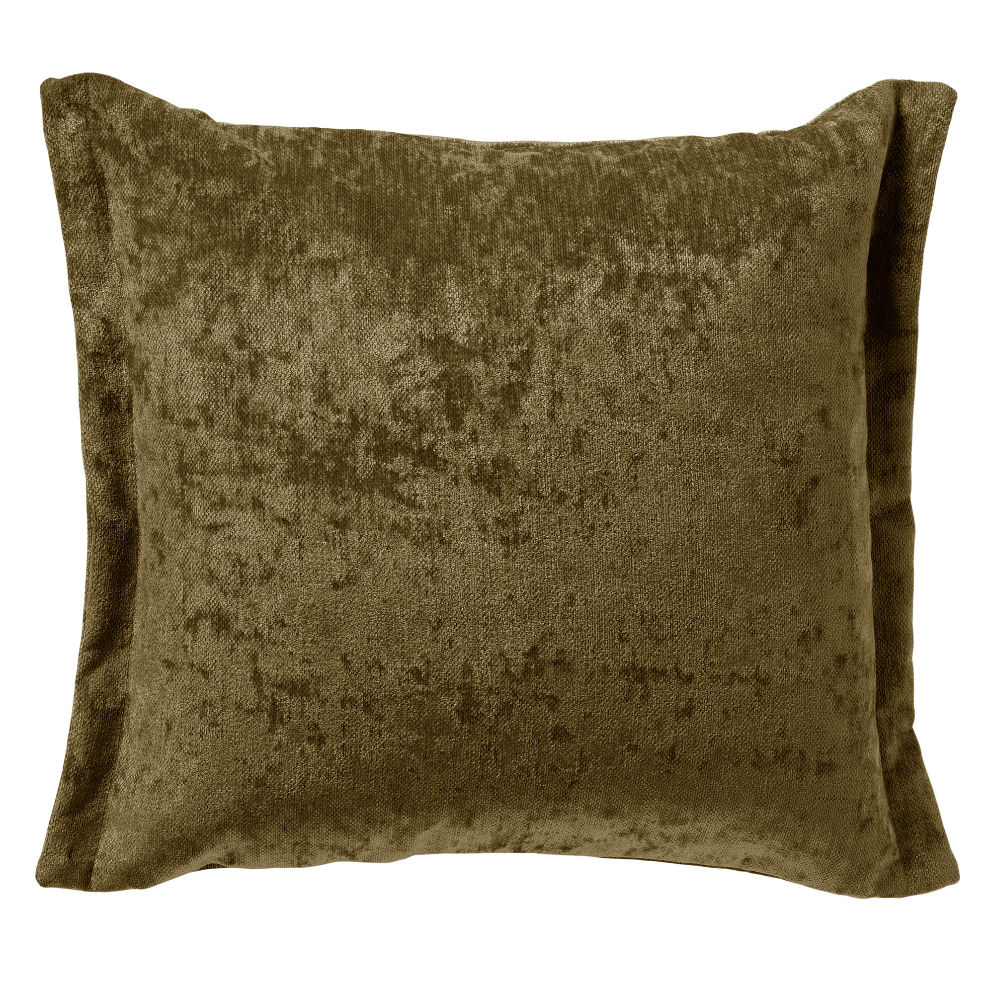 LEWIS - Sierkussen 45x45 cm - fluweel - met sierrand - Military Olive - groen