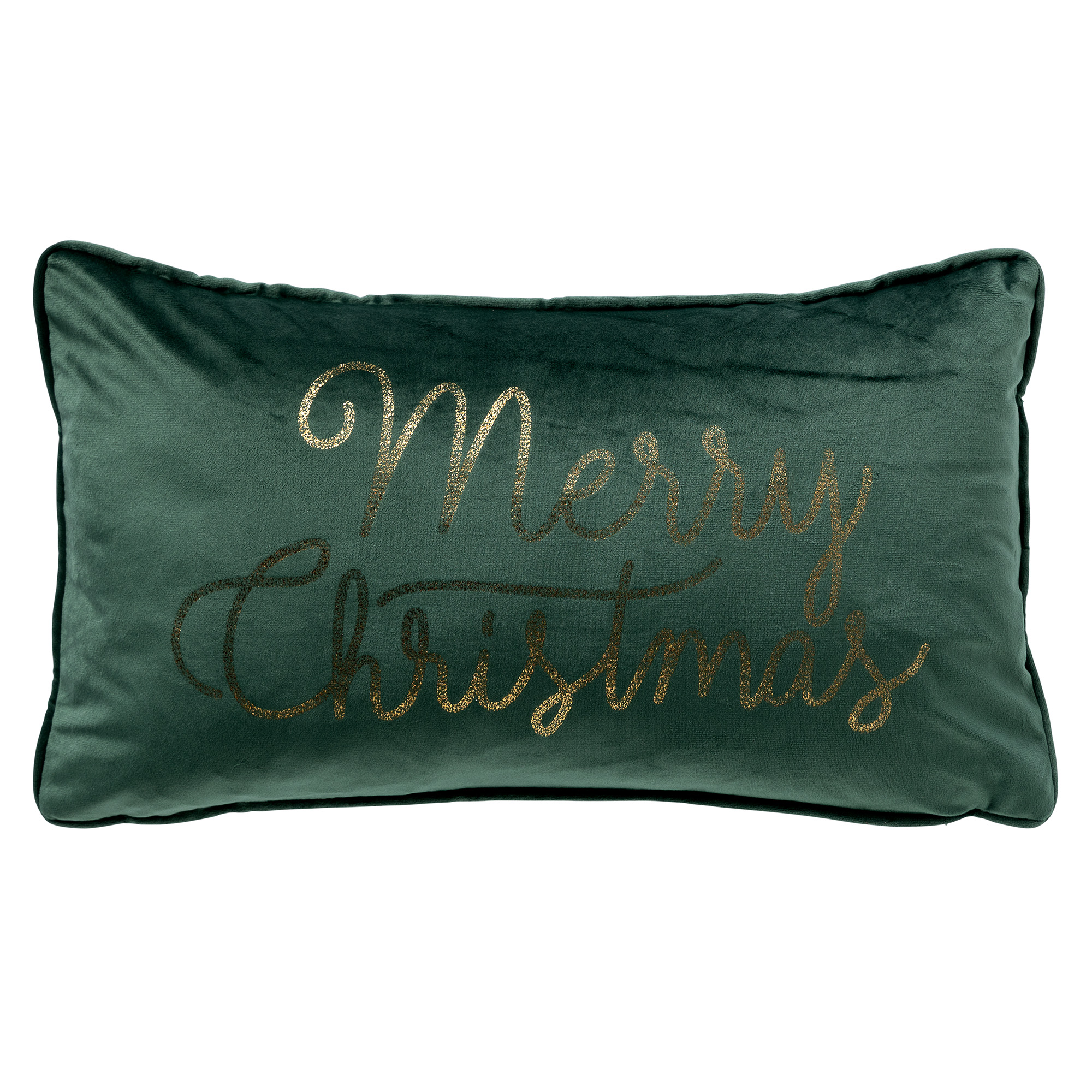 MERRY CHRISTMAS - Kussenhoes 30x50 cm - Groen - Kerst decoratie - velvet
