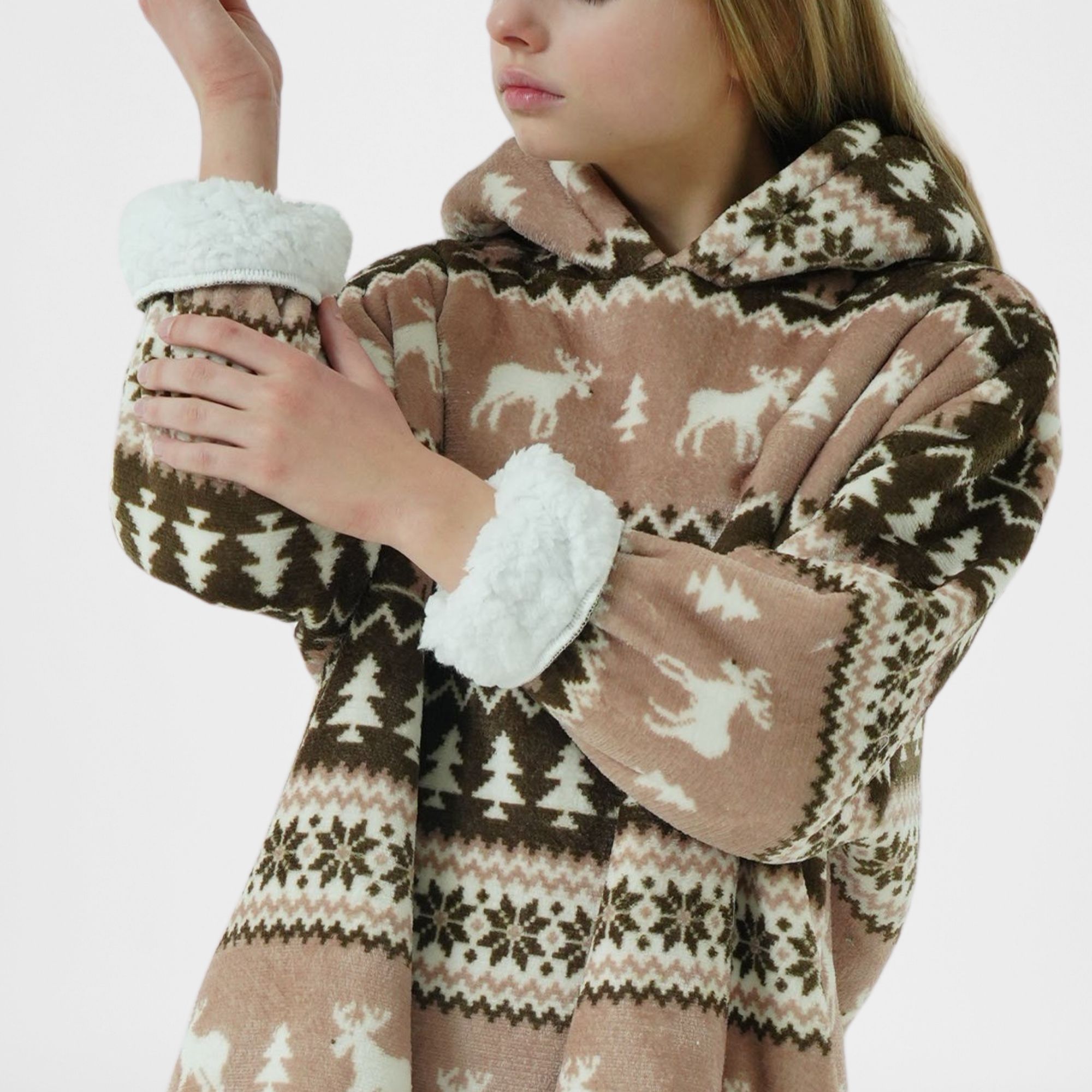 LAPLAND - hoodie 60x90 cm - tieners - XS - kerst - Military Olive - groen