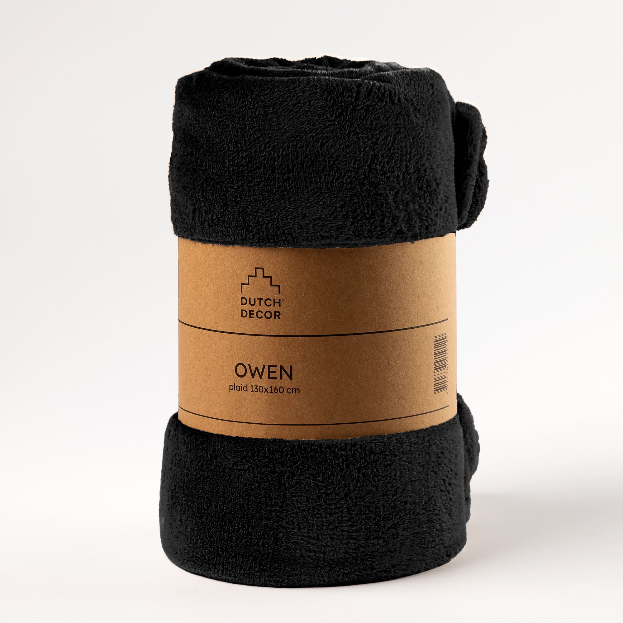 OWEN - plaid 130x160 cm - coral fleece deken - heerlijk zacht - Raven - zwart 