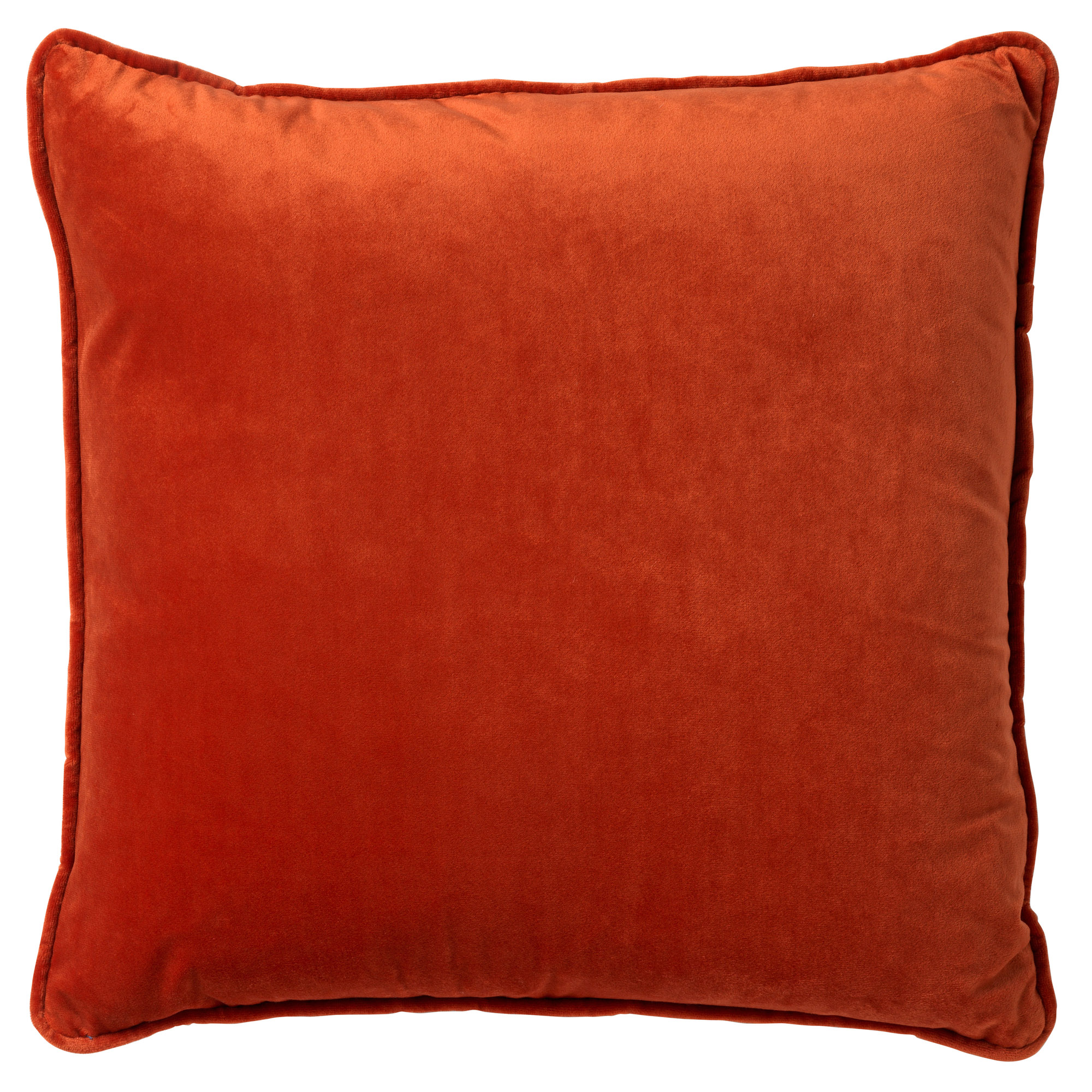 FINN - Kussenhoes 45x45 cm - velvet - effen kleur - Potters Clay - oranje