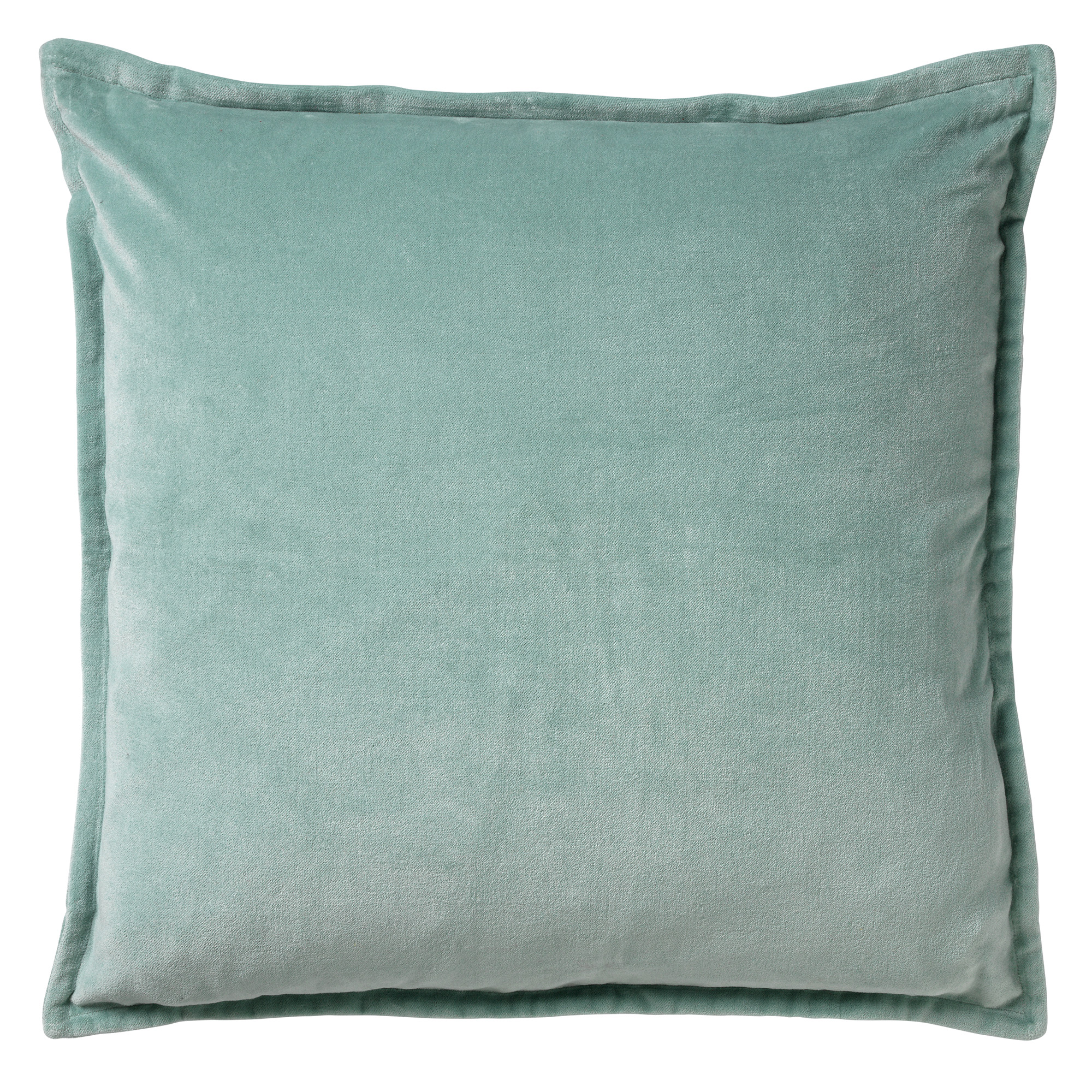 CAITH - Sierkussen 50x50 cm - 100% katoen velvet - lekker zacht - Jadeite - lichtgroen