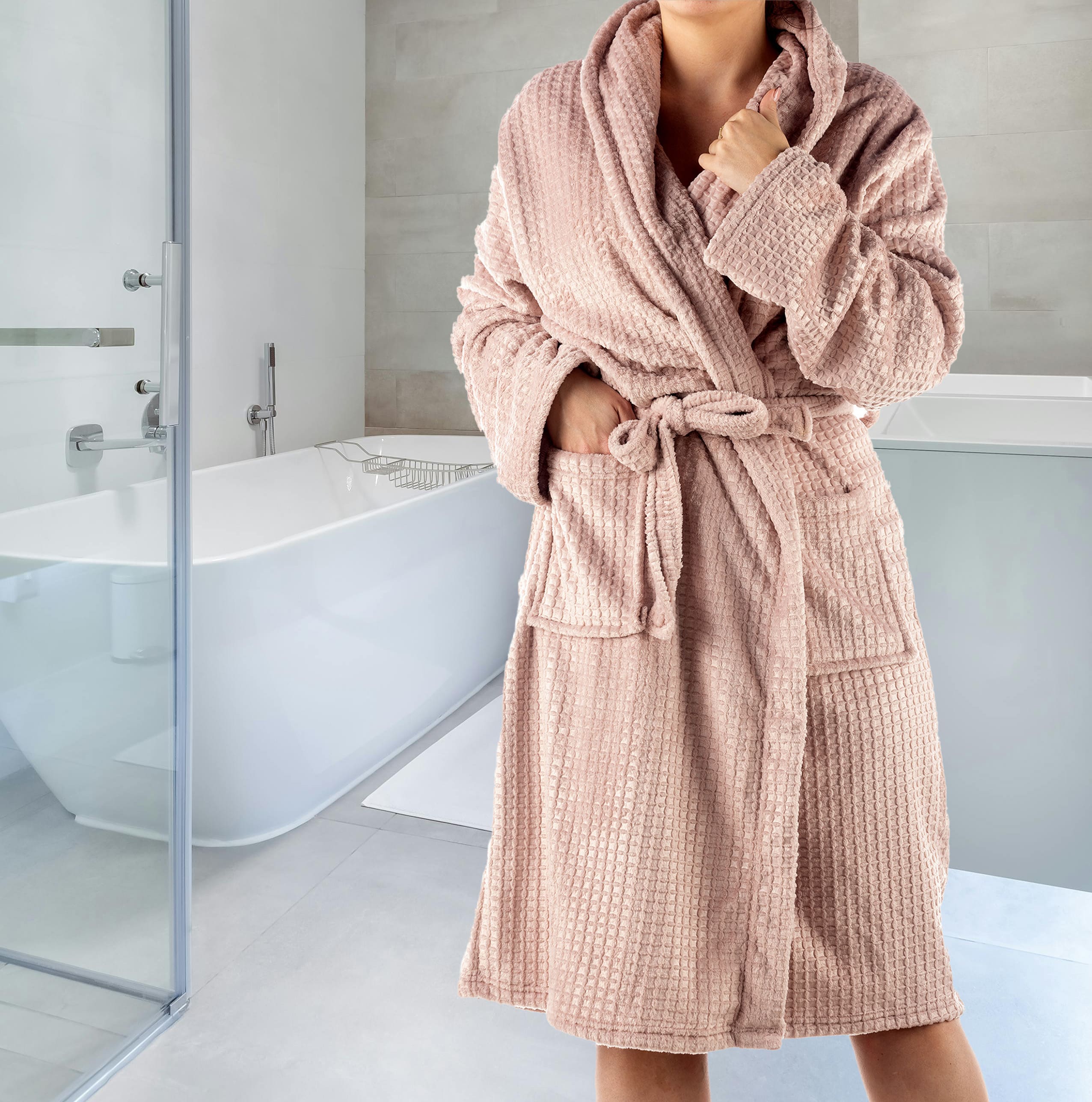 BEAU - badjas 116 cm - volwassenen - Pale Mauve - paars