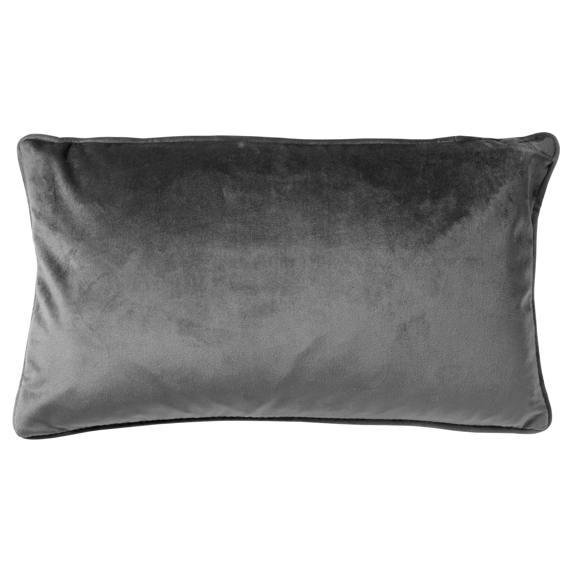 FINN - Kussenhoes 30x50 cm - velvet - lendekussen - Charcoal Gray - antraciet