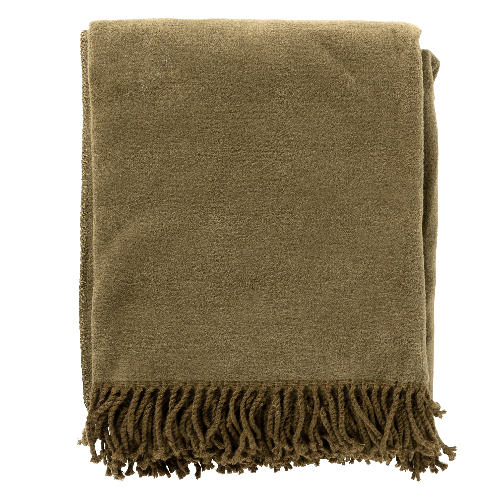 ANNABELLA |  Plaid | 150x200 cm Military Olive | Groen | Uni | Hoii | 60% Katoen 40% Acryl