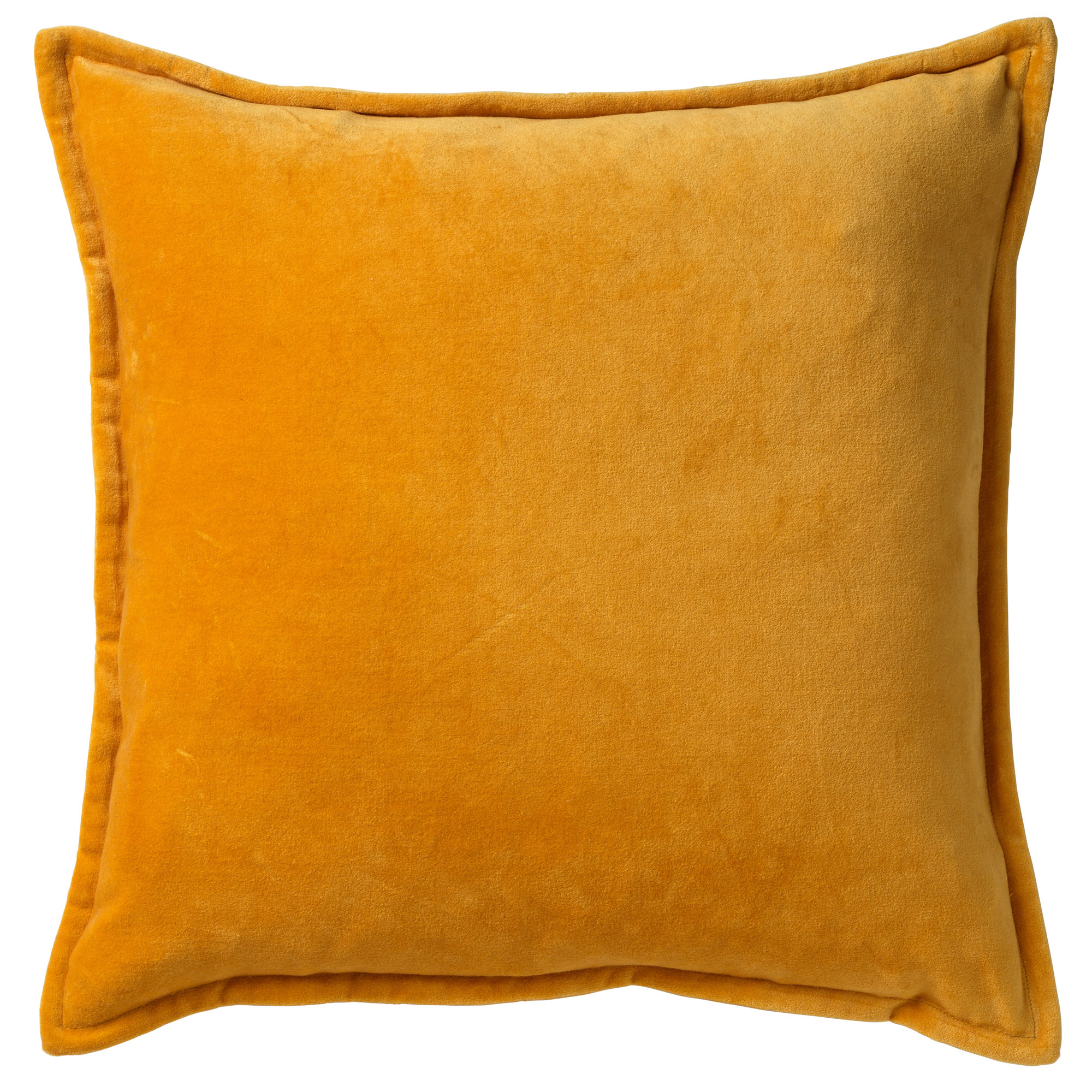 CAITH - Kussenhoes 50x50 cm - 100% katoen velvet - lekker zacht - Golden Glow - geel