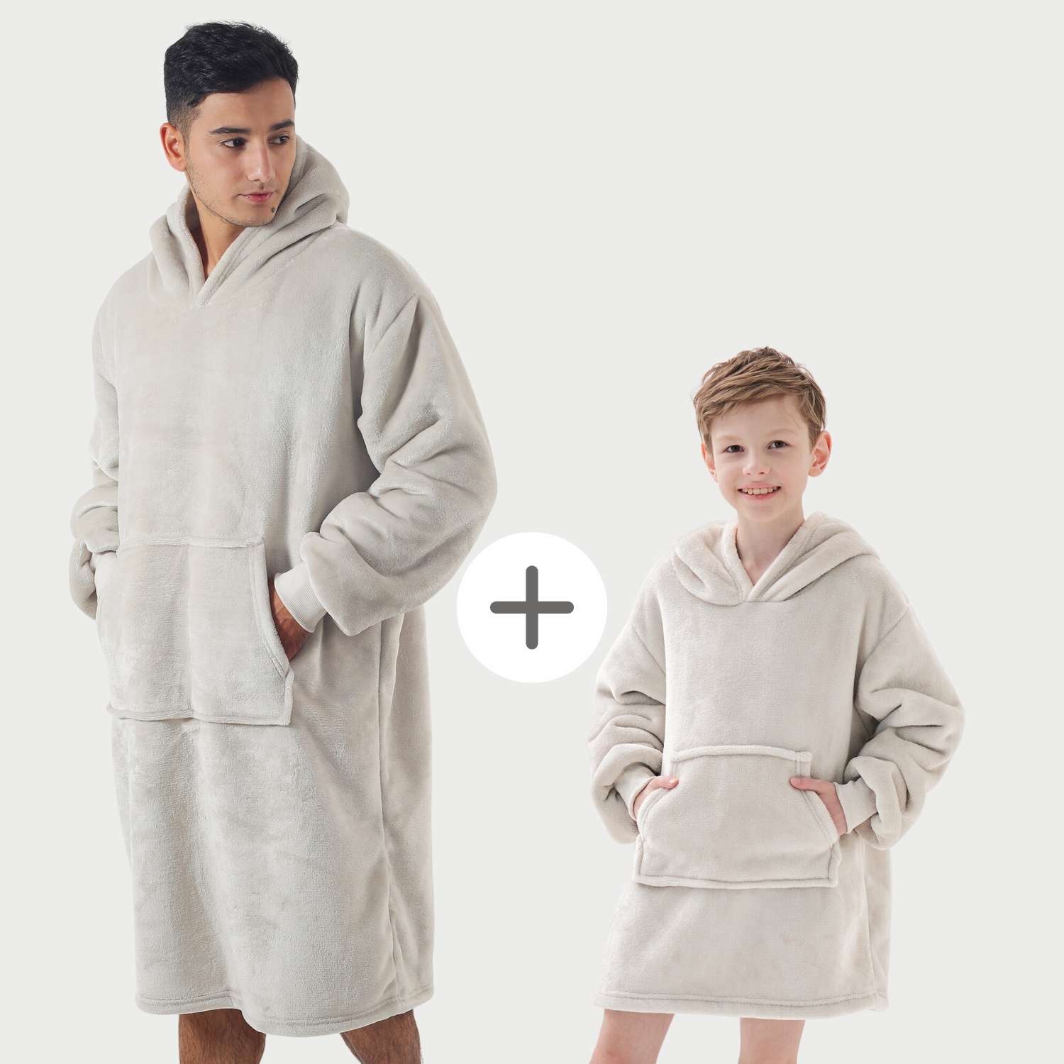 HOODIE VOORDEELSET   Hoodie Sherry 70x110 cm + Hoodie Junior 50x70 cm - Pumice Stone - beige