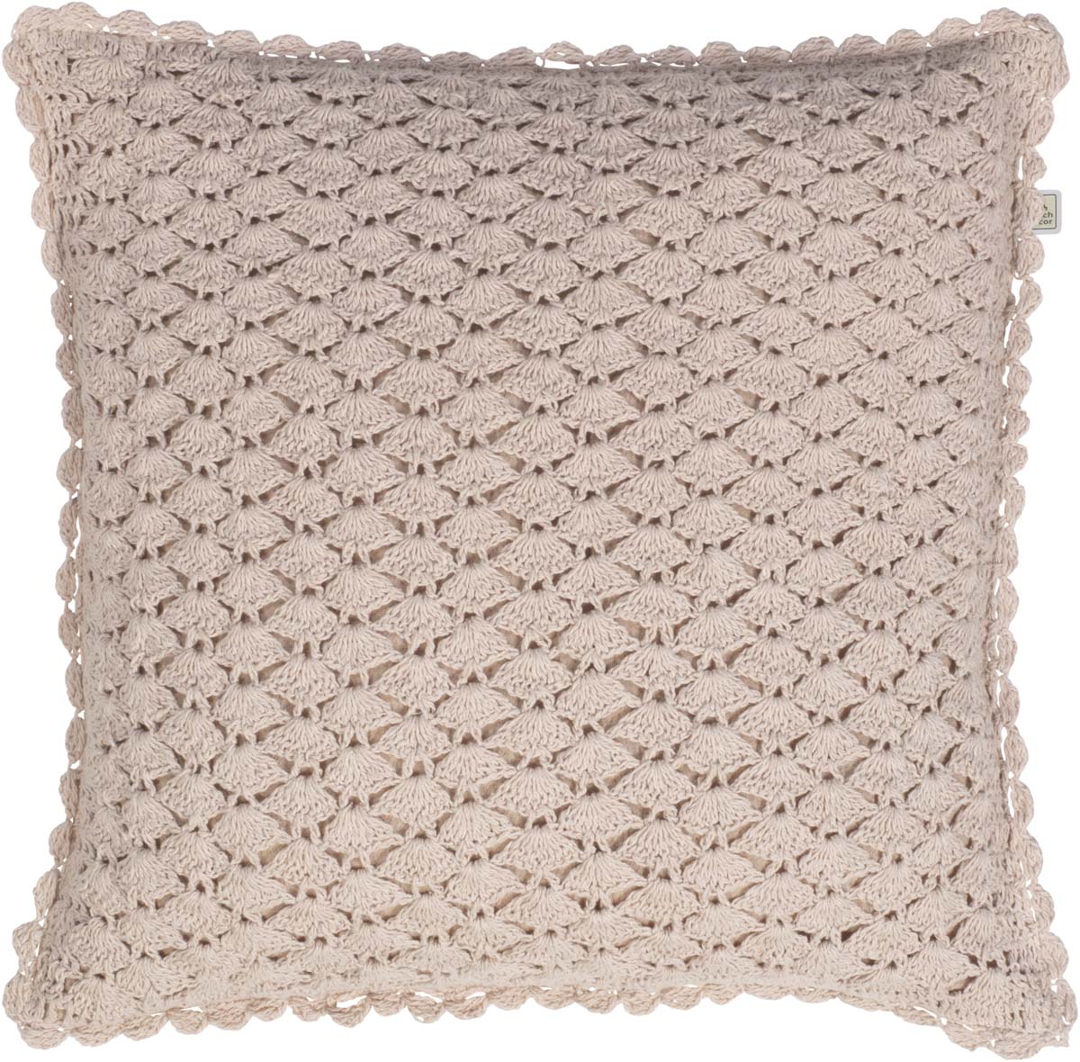 HUSET - Kussenhoes gehaakt dessin 45x45 cm - roze - nude - pasteltint - 100% katoen 