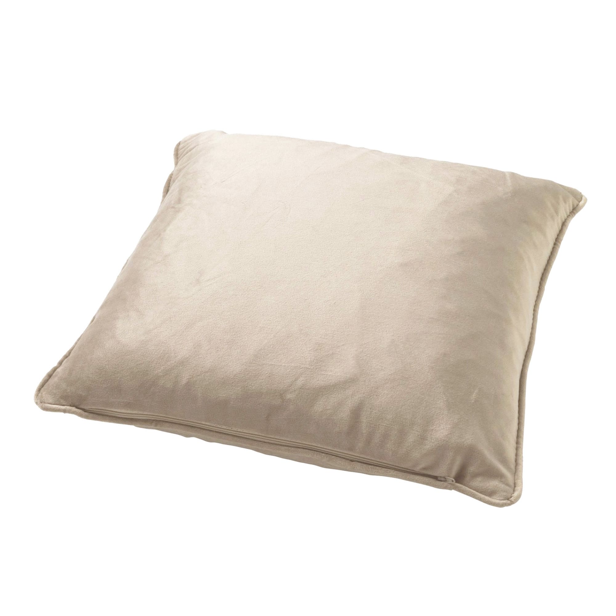 FINN - Sierkussen 60x60 cm - velvet - effen kleur - Pumice Stone - beige