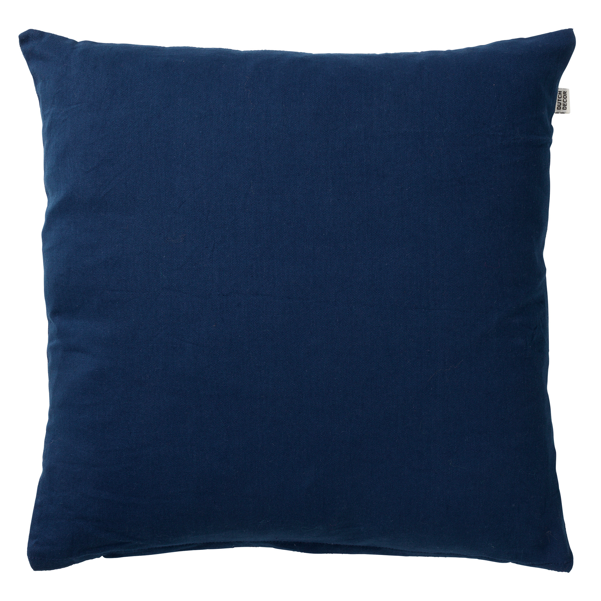 JAMES - Sierkussen 45x45 cm - duurzaam katoen - effen kleur - Insignia Blue - donkerblauw