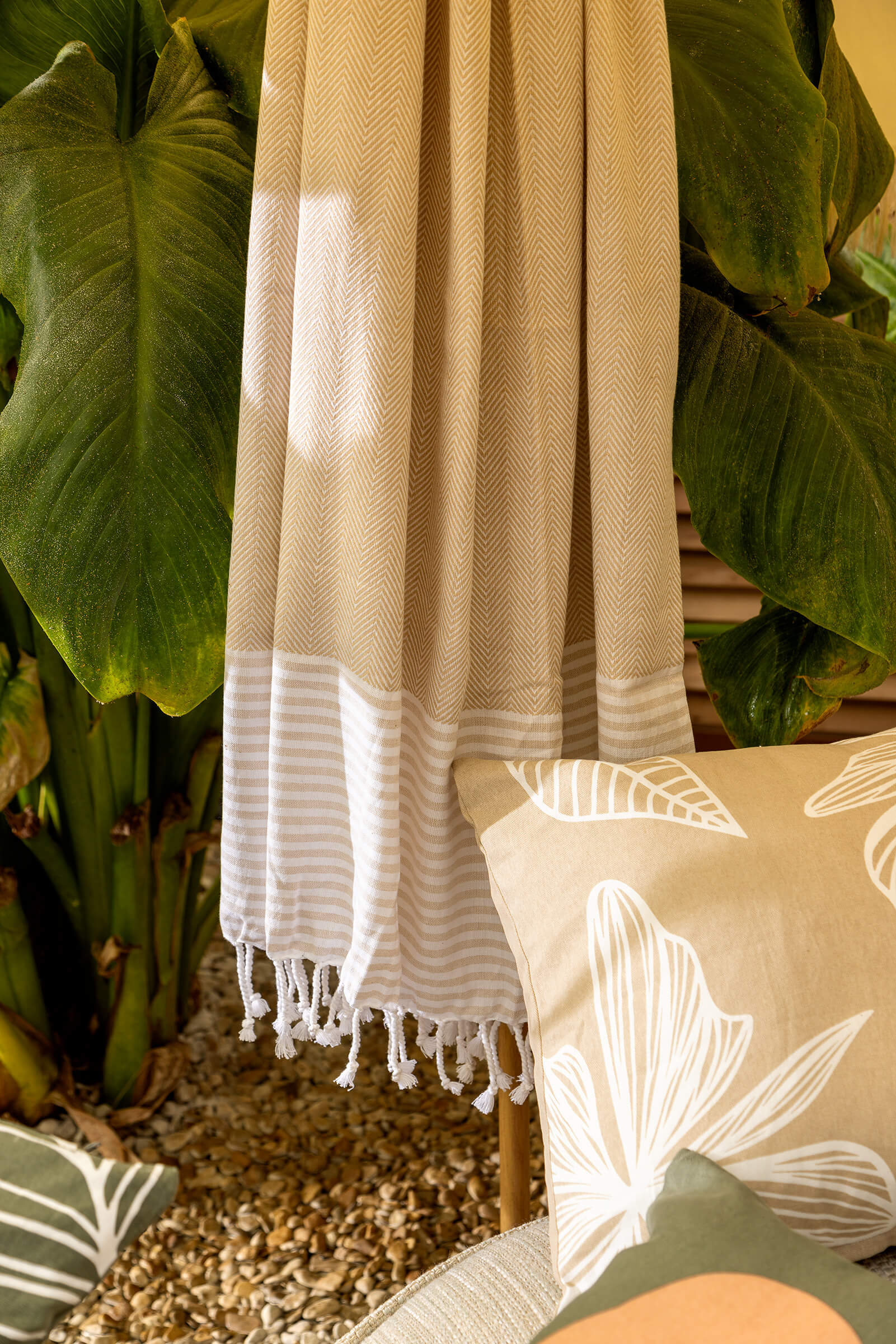LOU - Hamamdoek 90x180 cm - Semolina - Bruin
