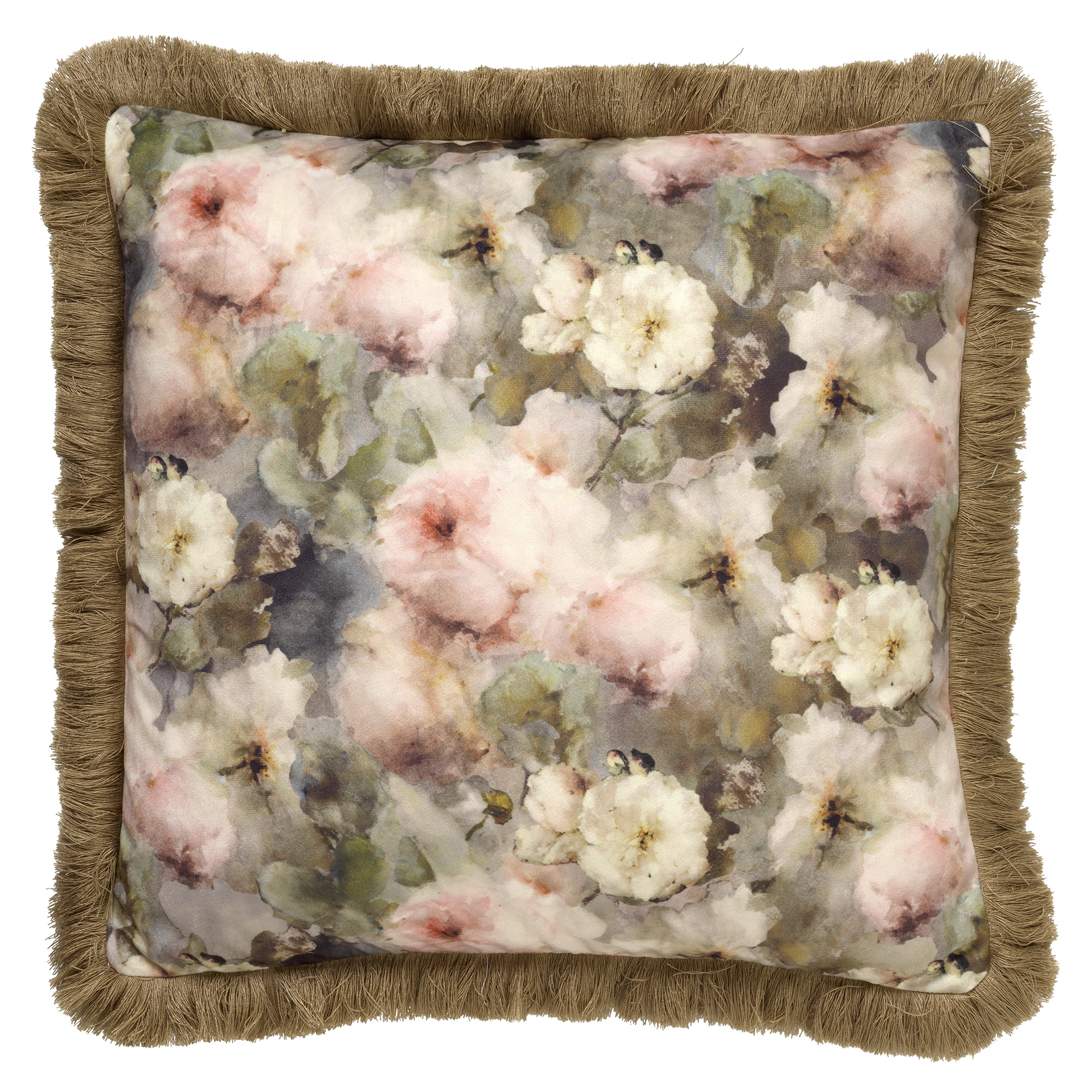 HAILEY - Sierkussen met bloemenpatroon Pumice Stone 45x45 cm - beige