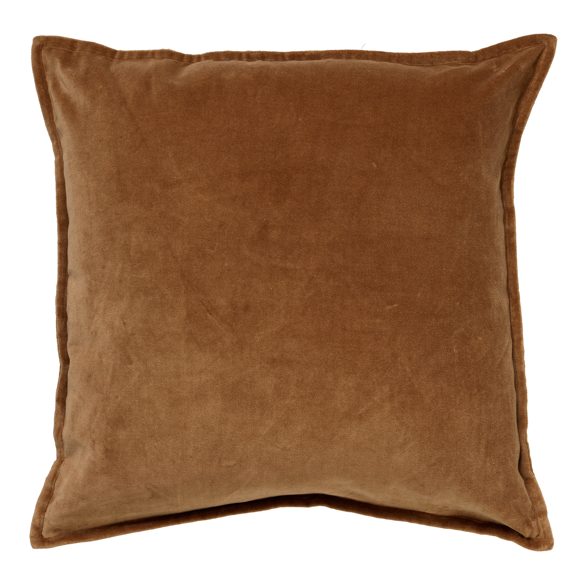 CAITH - Sierkussen 50x50 cm - 100% katoen velvet - lekker zacht - Tobacco Brown - bruin