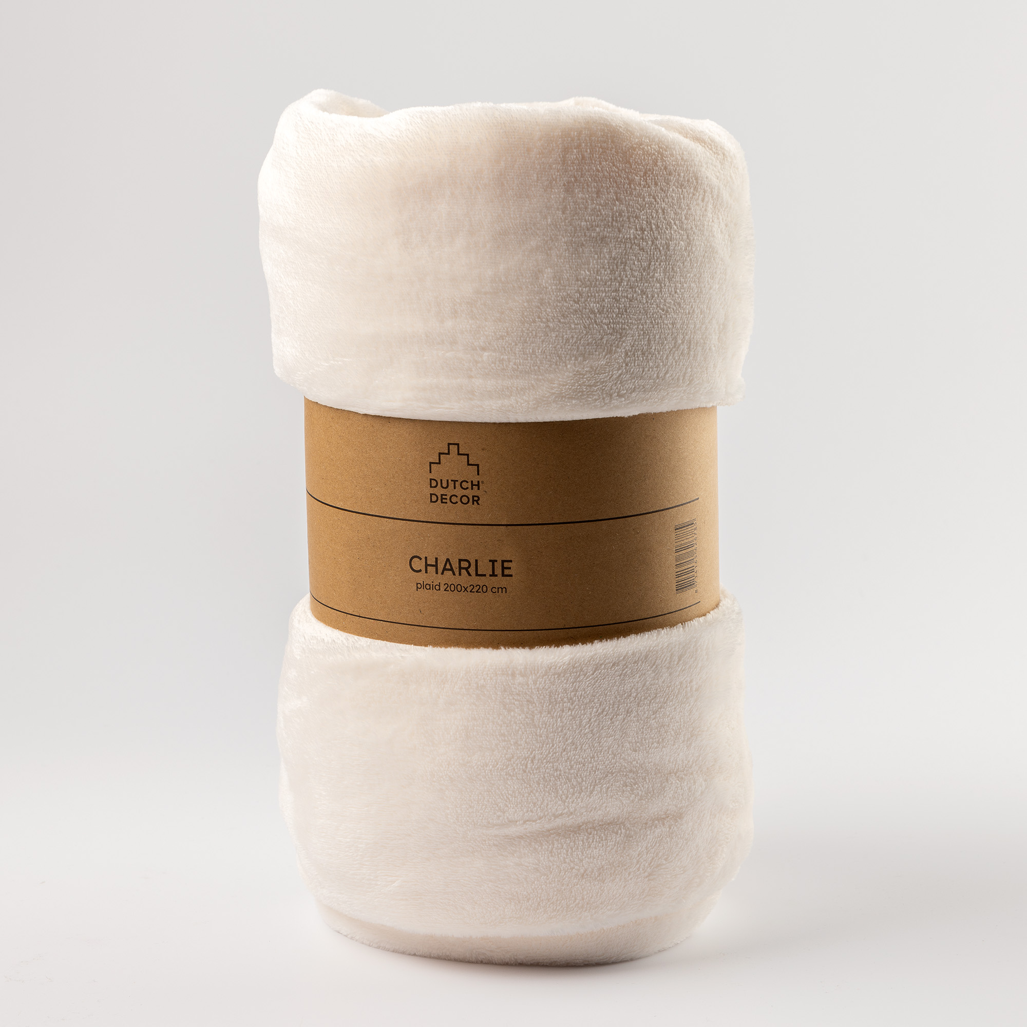 CHARLIE - plaid 200x220 cm - extra grote fleece deken - effen kleur - Snow White - wit