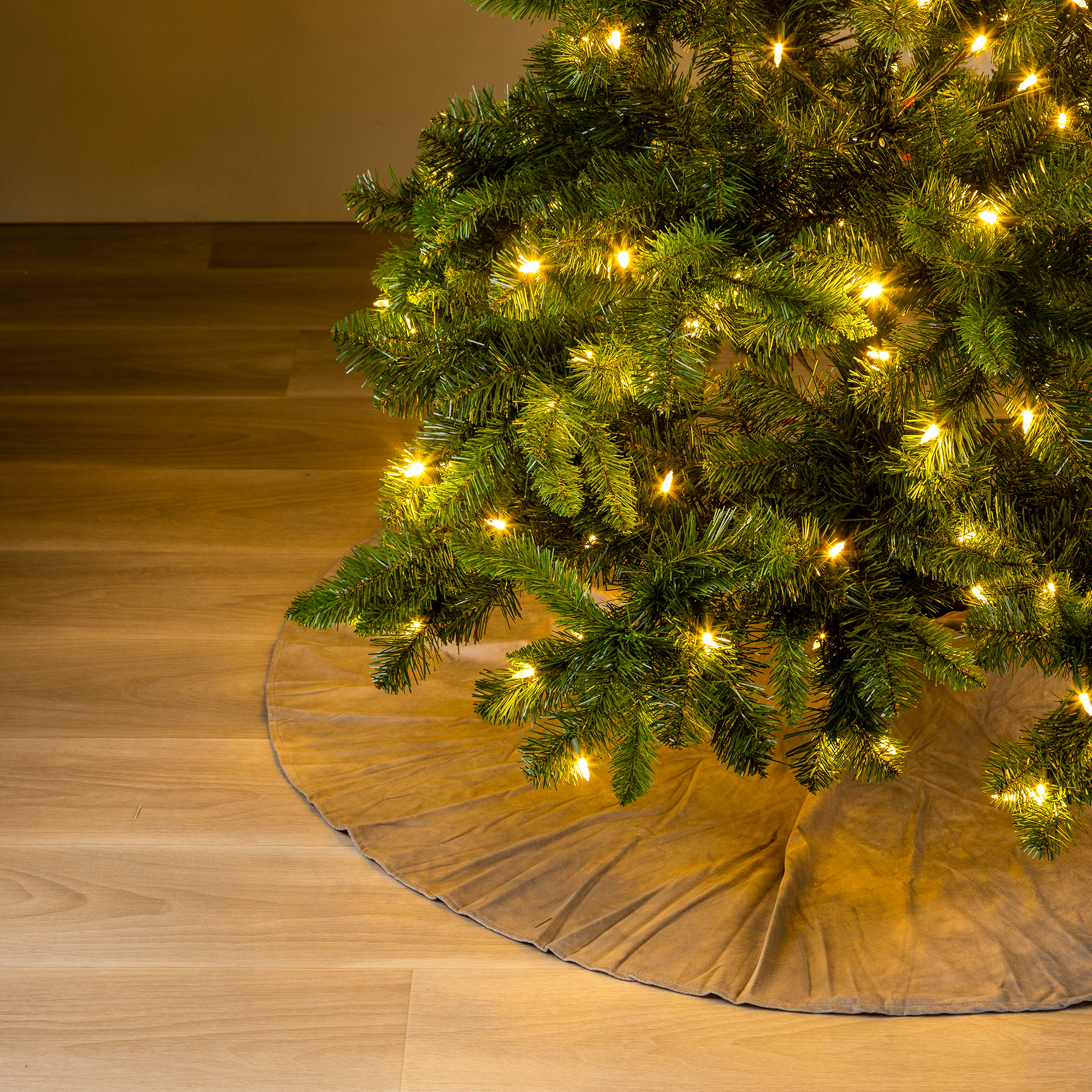 LUMI - Kerstboomrok  - Ø120 cm - velvet - Driftwood - taupe