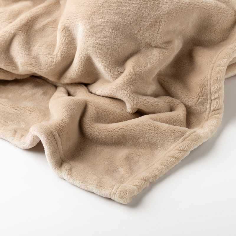 MARLON - Bedsprei 240x260 cm - effen kleur - heerlijk zacht - Irish Cream- beige