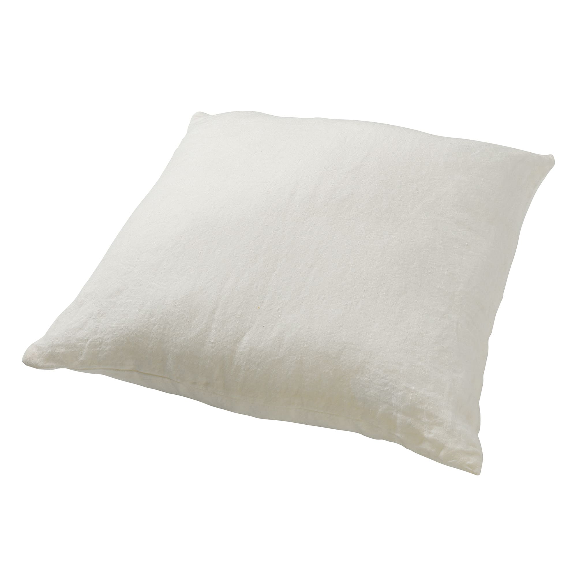 LINN - Kussenhoes 45x45 cm - 100% linnen - effen kleur - Snow White - wit