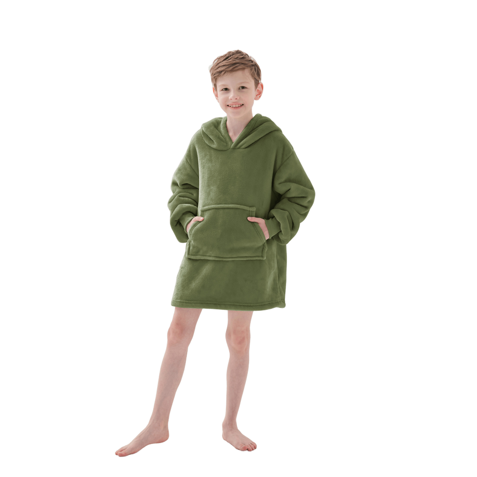 JUNIOR - hoodie 50x70 cm - kinderen - oversized hoodie deken - groen