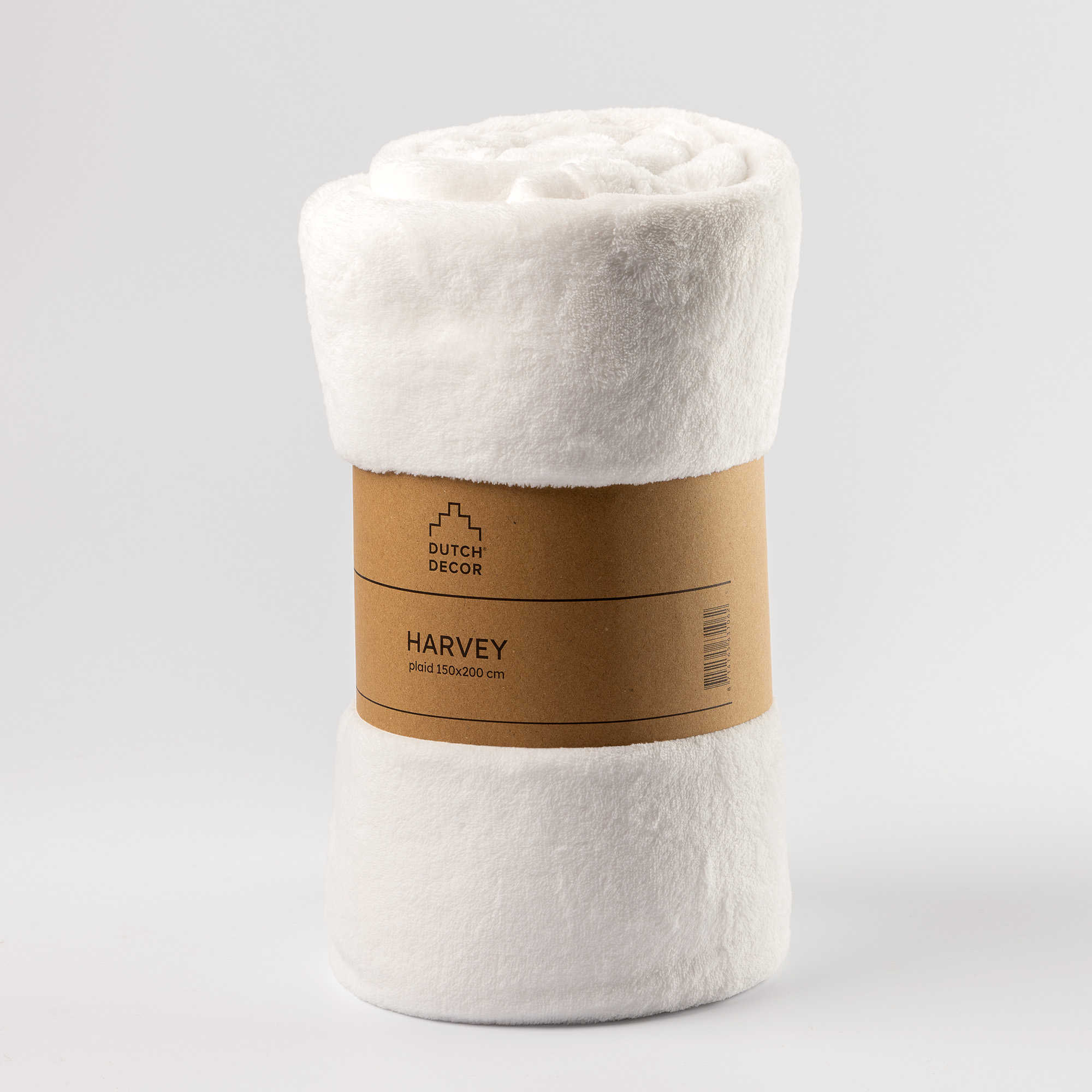 HARVEY - Plaid 150x200 cm - superzachte deken van fleece - Snow White - wit