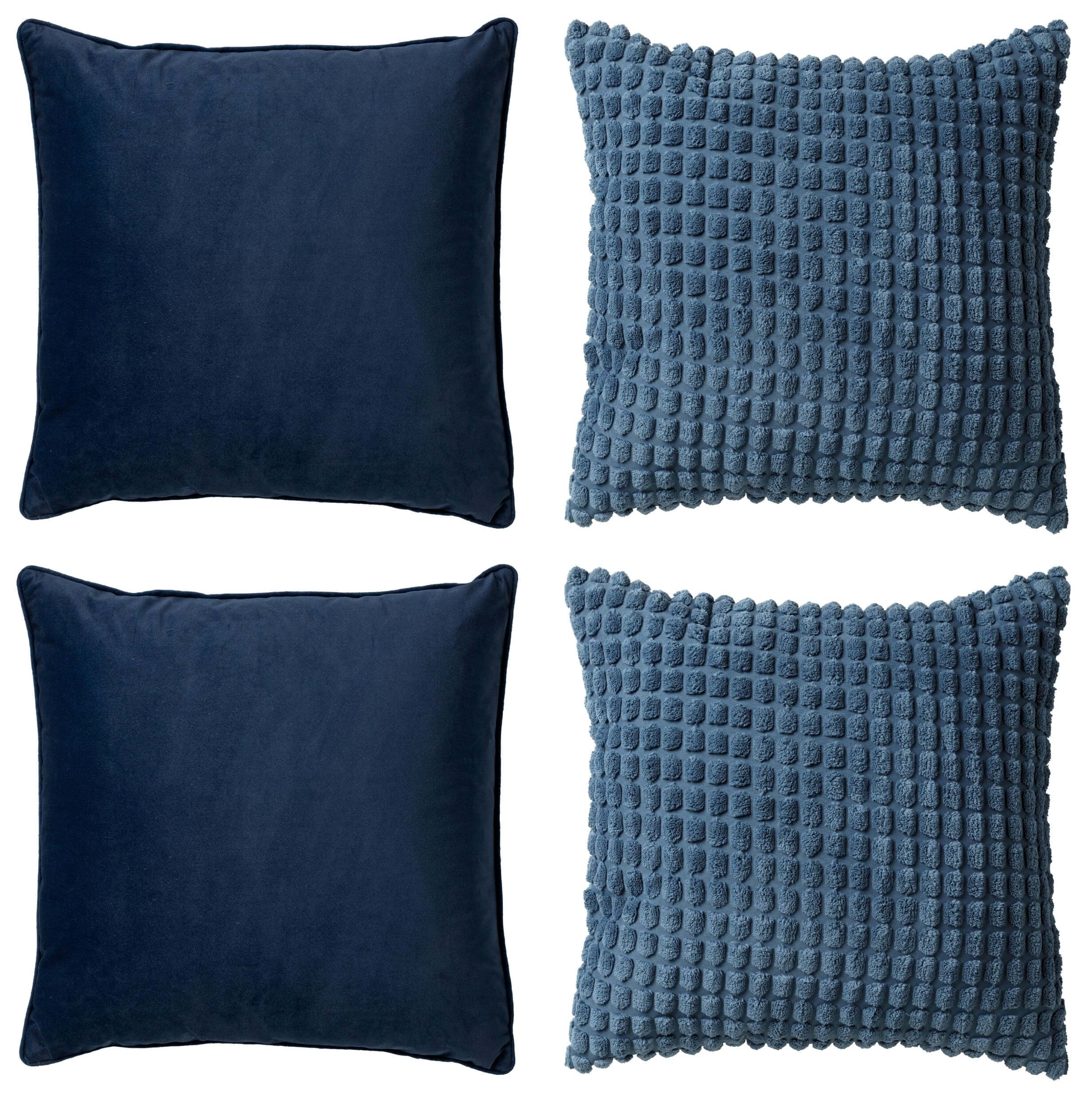 KUSSENSET - 4-delig - Texture Harmony - 45x45 cm - inclusief binnenkussens - blauw KUSSENSET - 4-delig - Texture Harmony - 45x45 cm - inclusief binnenkussens - blauw
