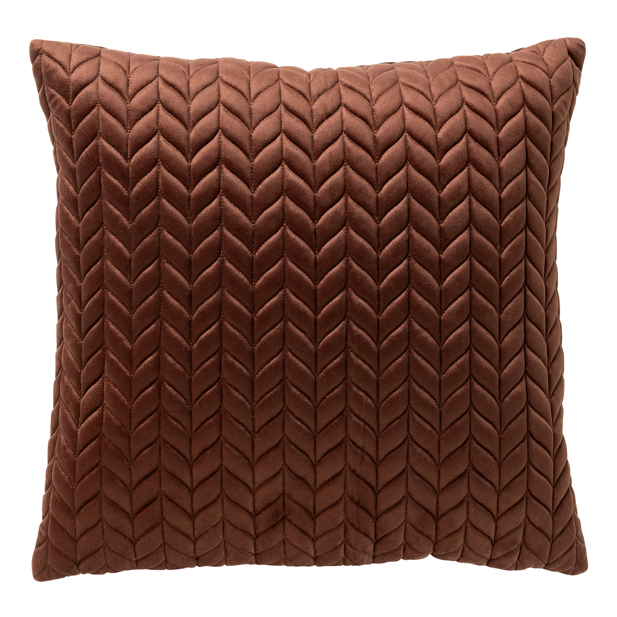 MELINA - Kussenhoes 45x45 cm - luxe visgraatmotief - effen kleur - Cappuccino - bruin