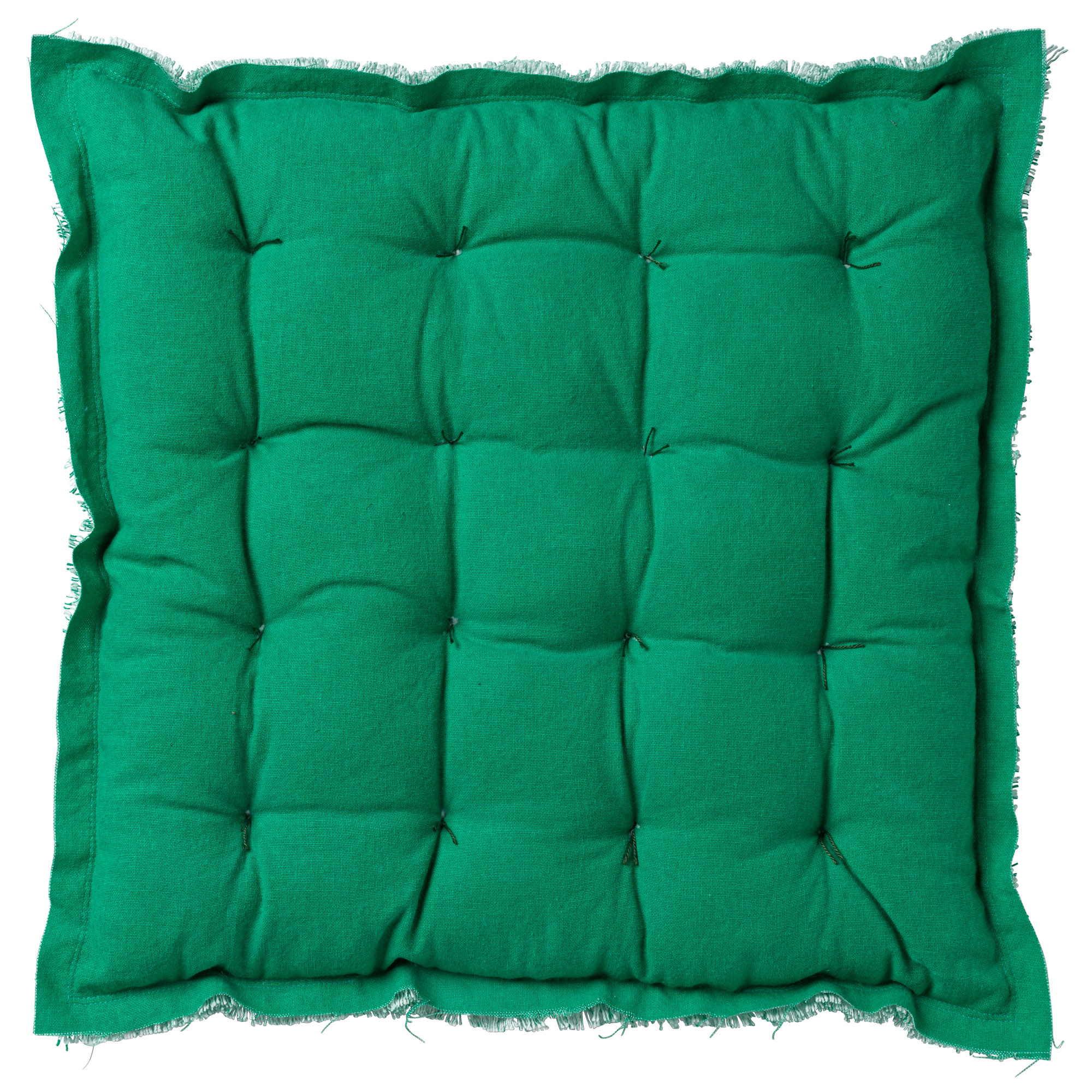 BURTO - Stoelkussen van gewassen katoen Emerald 40x40 cm - groen