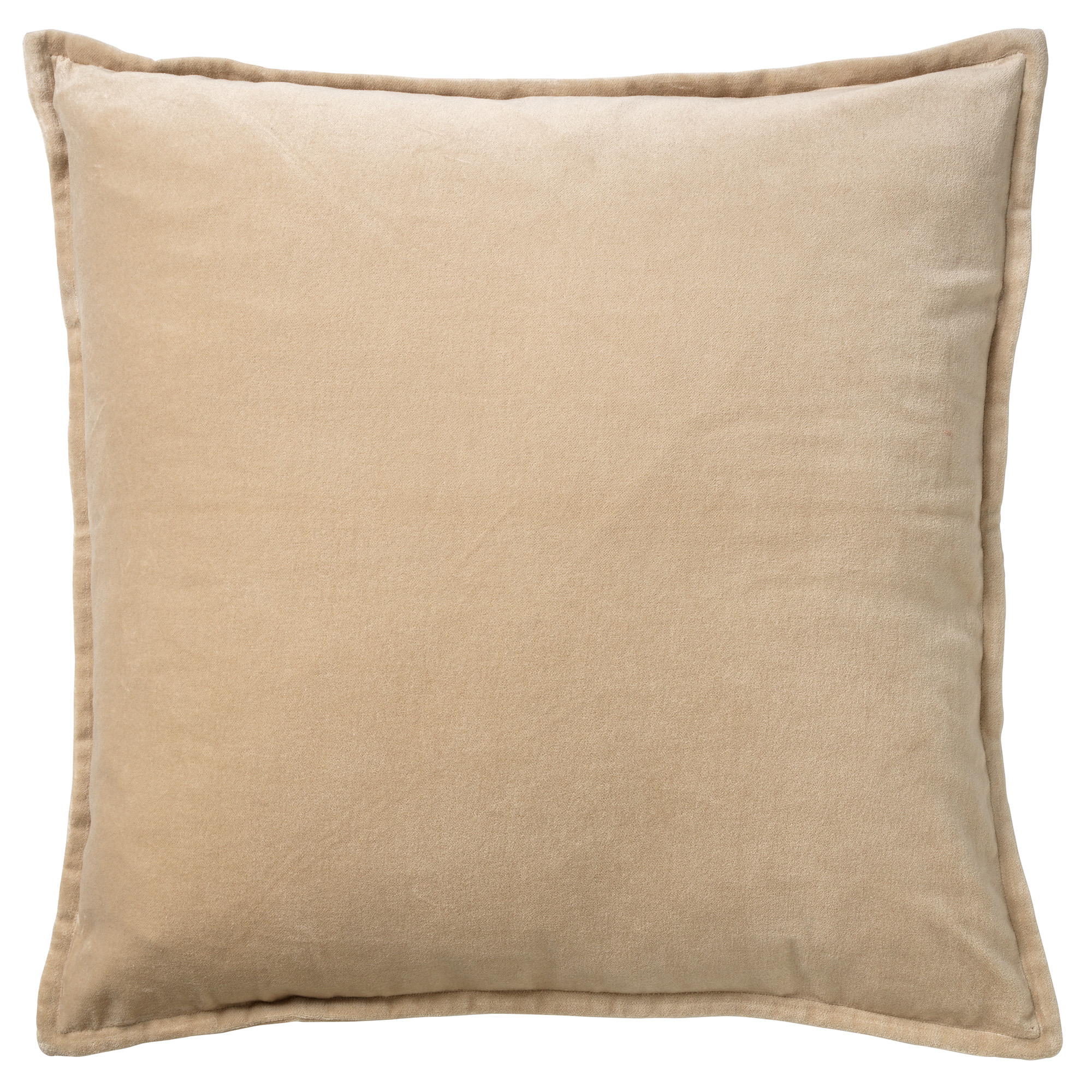 CAITH - Sierkussen 50x50 cm - 100% katoen velvet - lekker zacht - Pumice Stone - beige