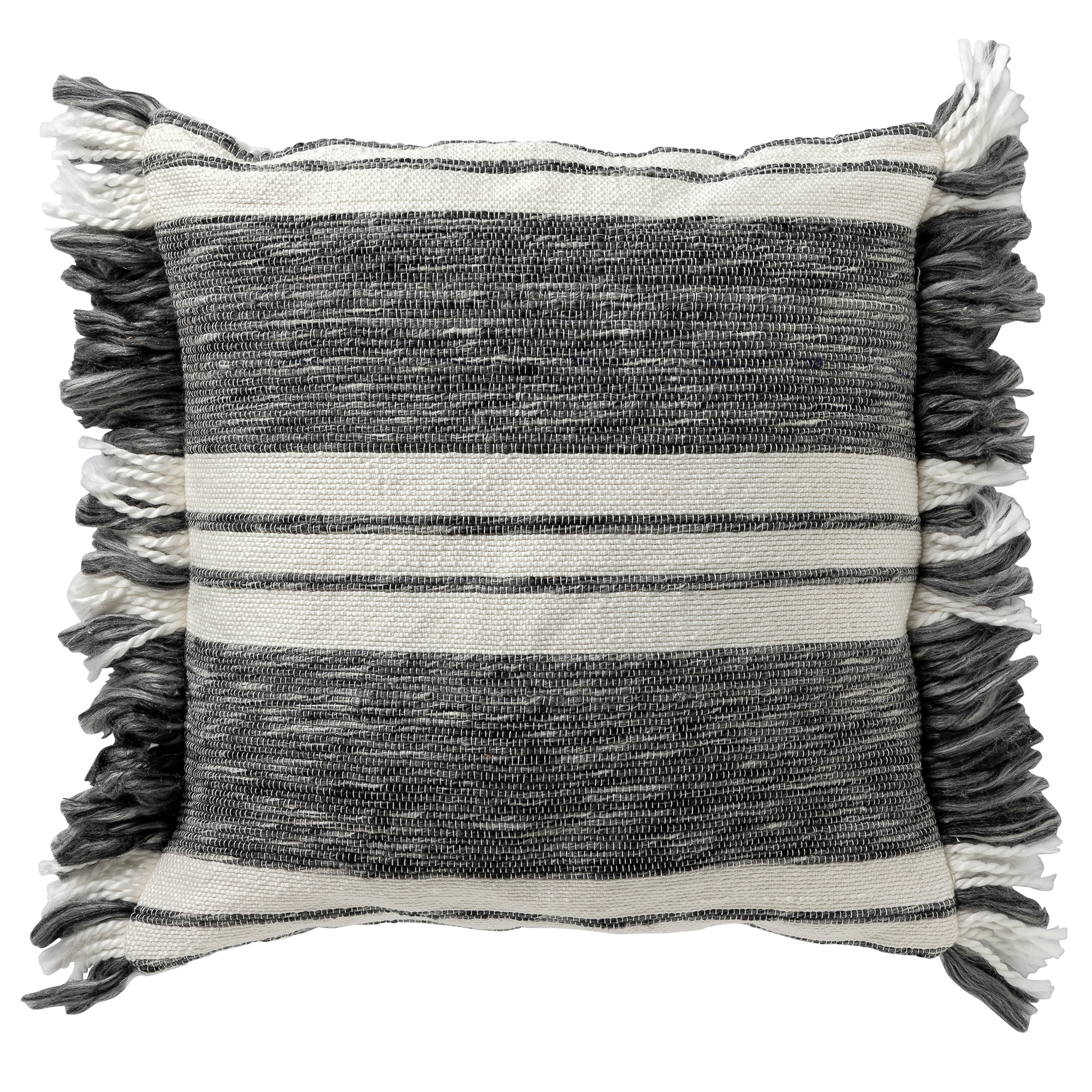 EDGAR - Kussenhoes van 85% gerecycled polyester - streepdessin - Eco Line collectie 40x60 cm - Charcoal Gray - antraciet
