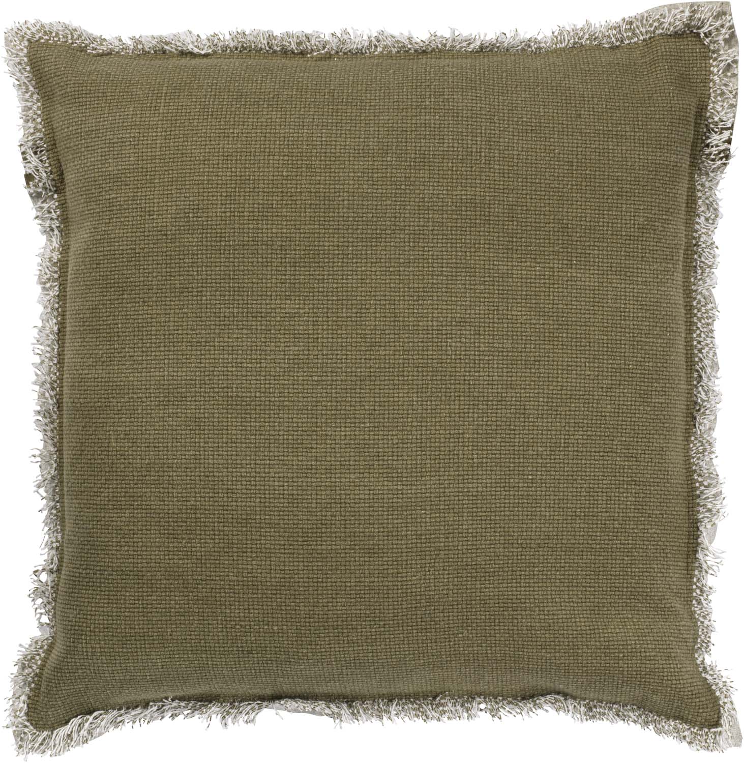 BURTO - Sierkussen van gewassen katoen Olijf 45x45 cm - groen