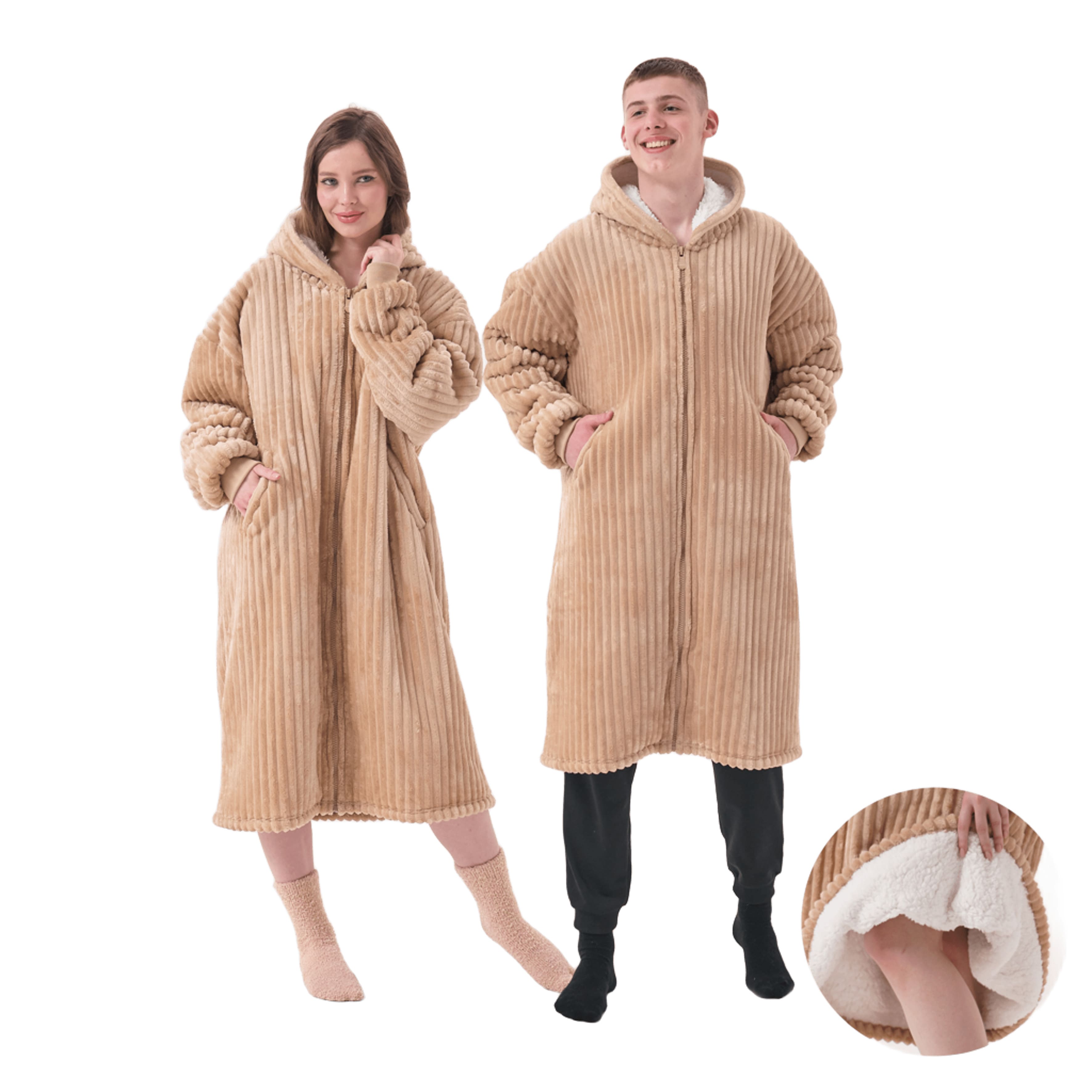 JENS - hoodie 70x110 cm - oversized hoodie deken - volwassenen - unisex - Irish Cream - beige