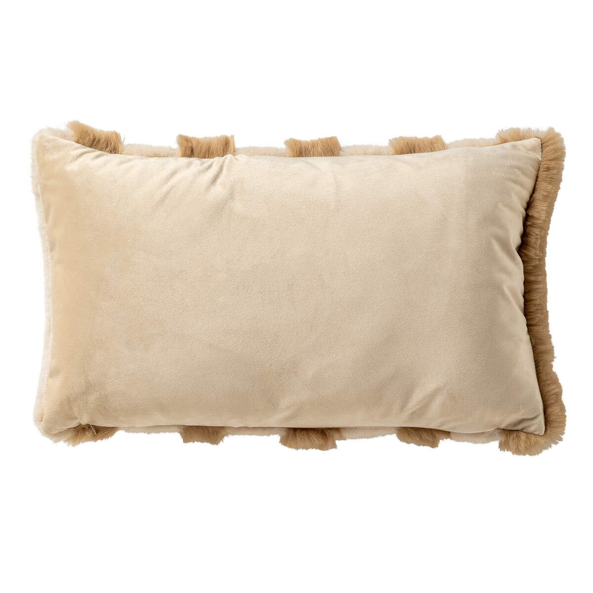 ELLIE - sierkussen 30x50 cm - imitatiebont - Irish Cream - beige