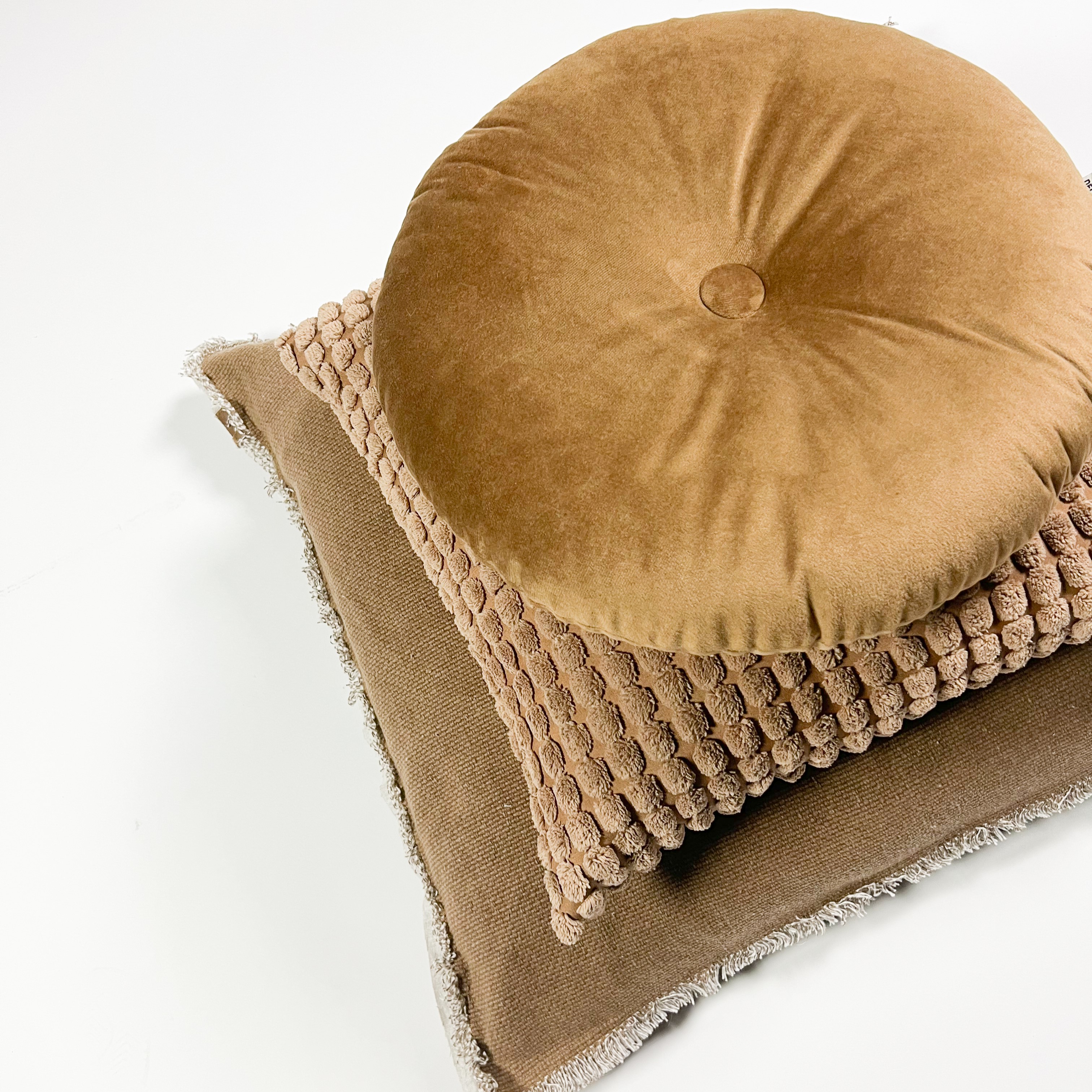 BURTO - Kussenhoes van gewassen katoen Tobacco Brown 60x60 cm - bruin BURTO - Kussenhoes van gewassen katoen Tobacco Brown 60x60 cm - bruin