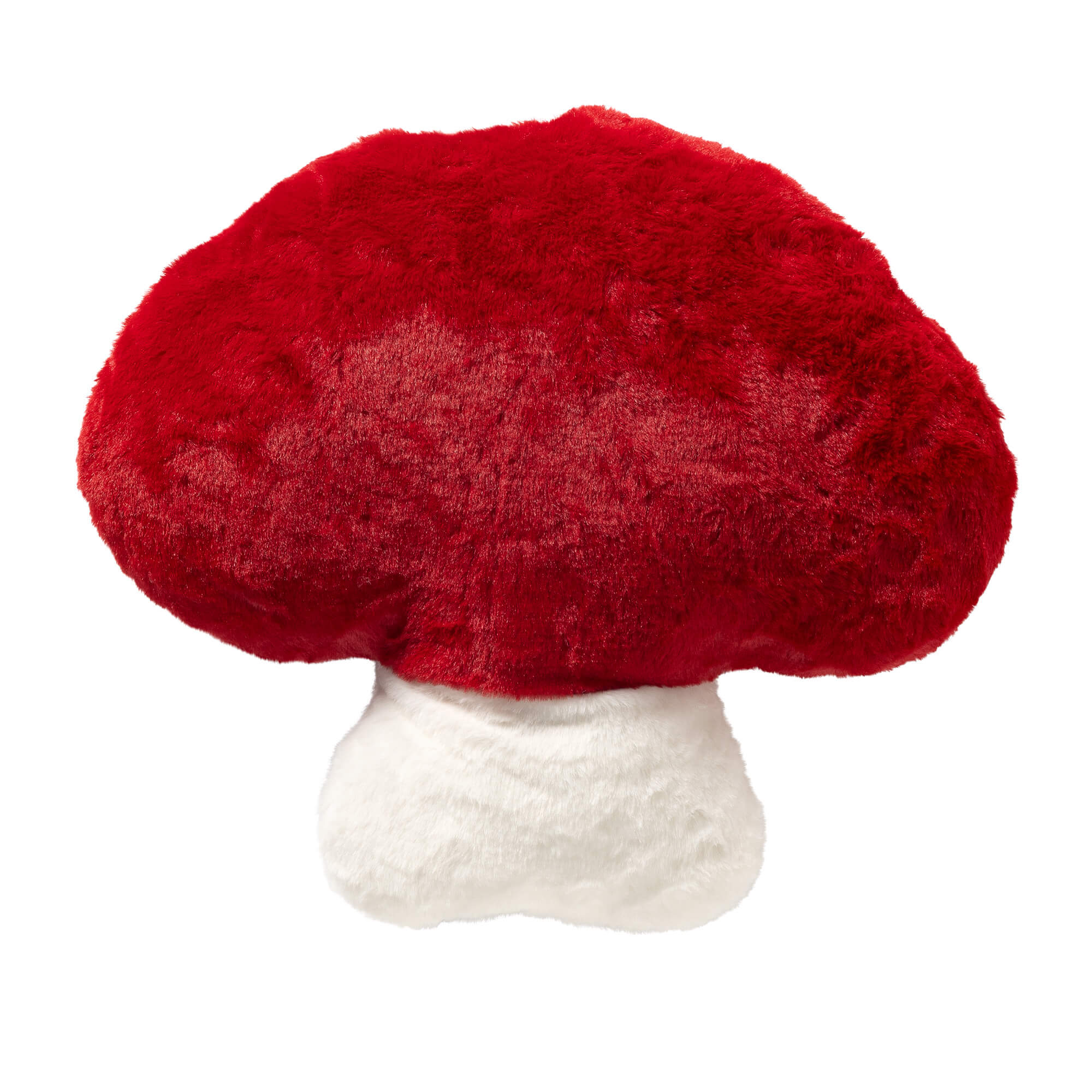 AMANITA - paddenstoel knuffelkussen 46x42 cm - Tango Red - rood en wit